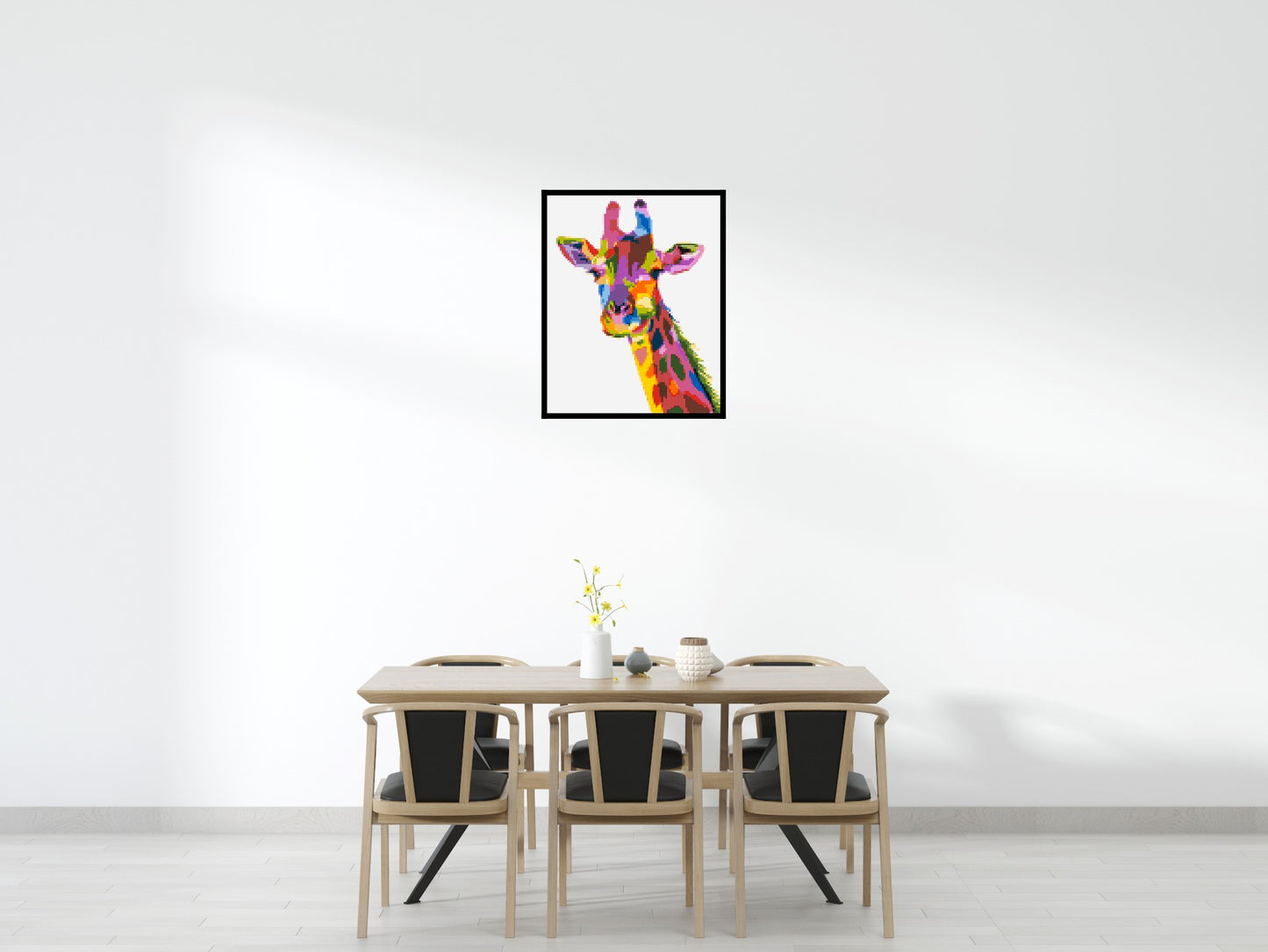 Giraffe Colourful Pop Art - Brick Art Mosaic Kit 4x5 large