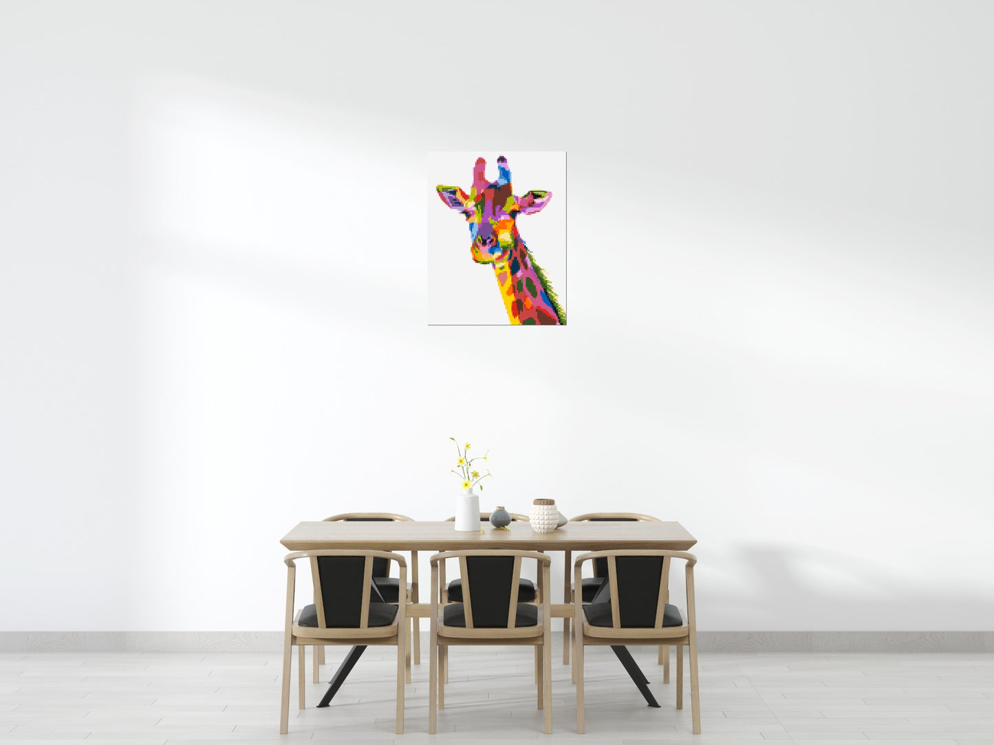 Giraffe Colourful Pop Art - Brick Art Mosaic Kit 4x5 large