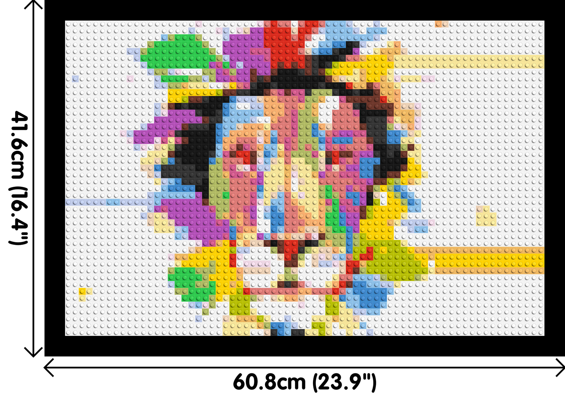 Abstract Lion Colourful Pop Art - Brick Art Mosaic Kit 3x2 dimensions with frame