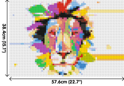 Abstract Lion Colourful Pop Art - Brick Art Mosaic Kit 3x2 large