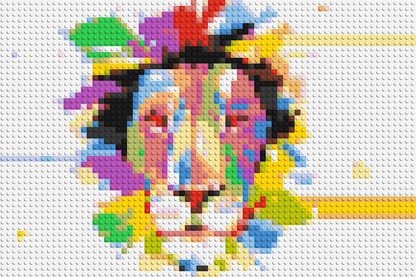 Abstract Lion Colourful Pop Art - Brick Art Mosaic Kit 3x2 large