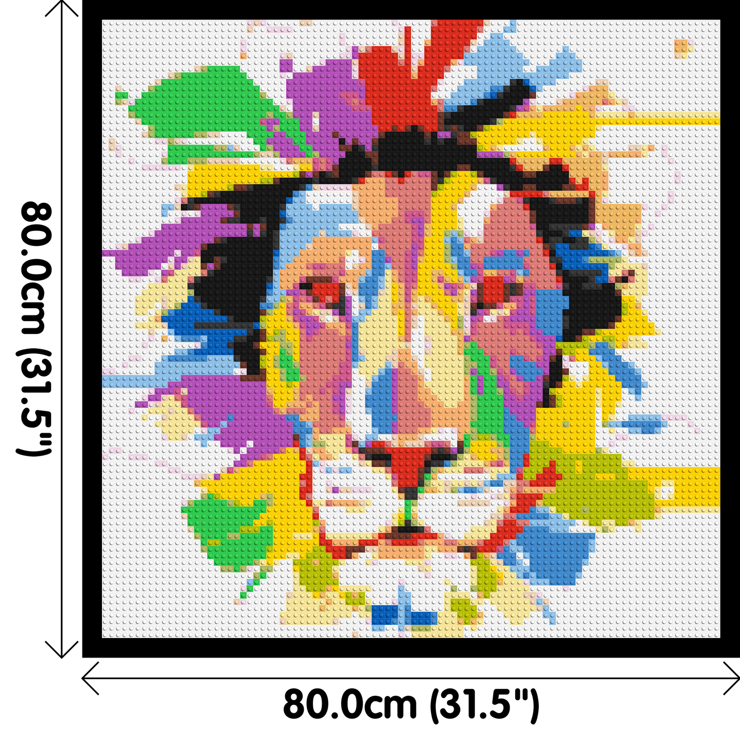 Abstract Lion Colourful Pop Art - Brick Art Mosaic Kit 4x4 large