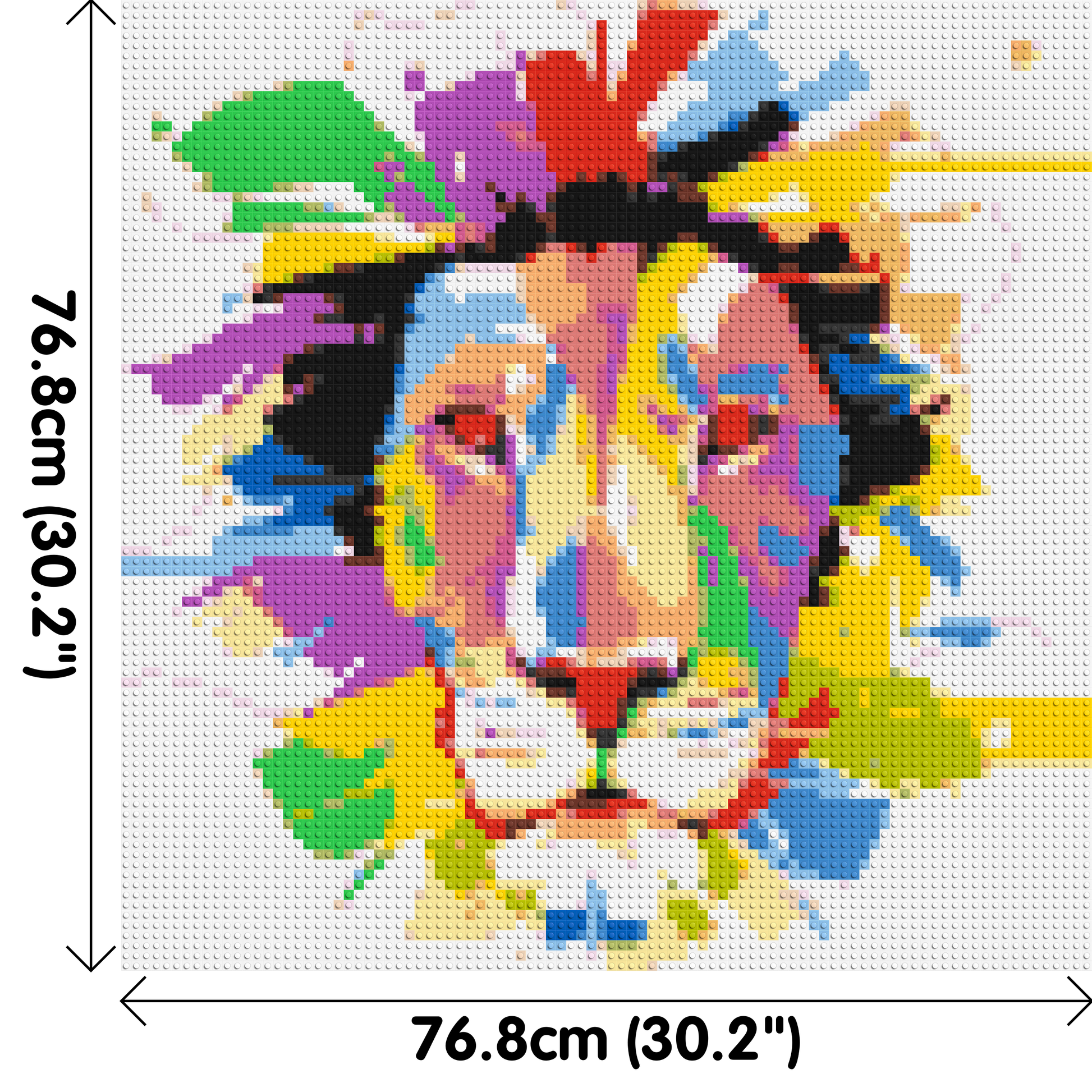 Abstract Lion Colourful Pop Art - Brick Art Mosaic Kit 4x4 dimensions