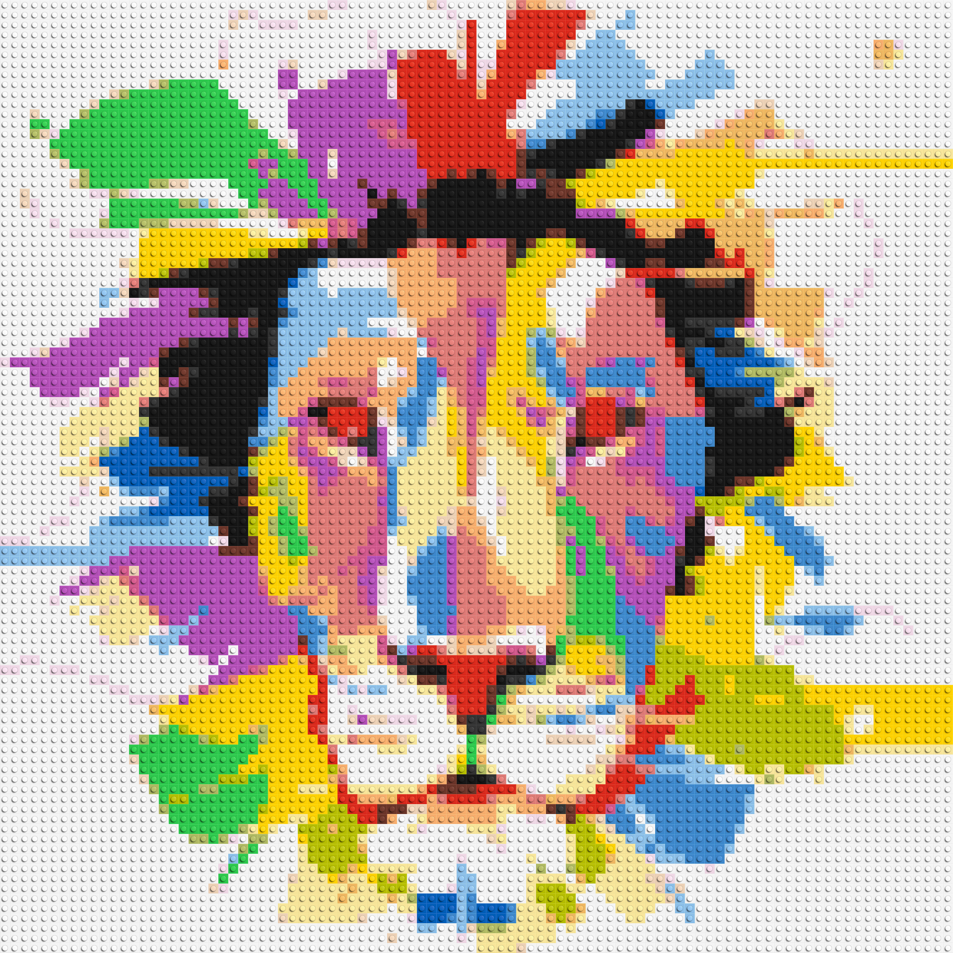 Abstract Lion Colourful Pop Art - Brick Art Mosaic Kit 4x4 large