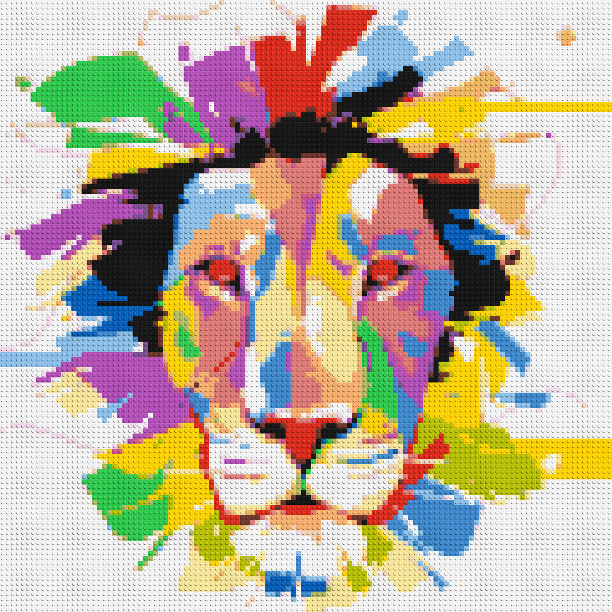 Abstract Lion Colourful Pop Art - Brick Art Mosaic Kit 5x5 large