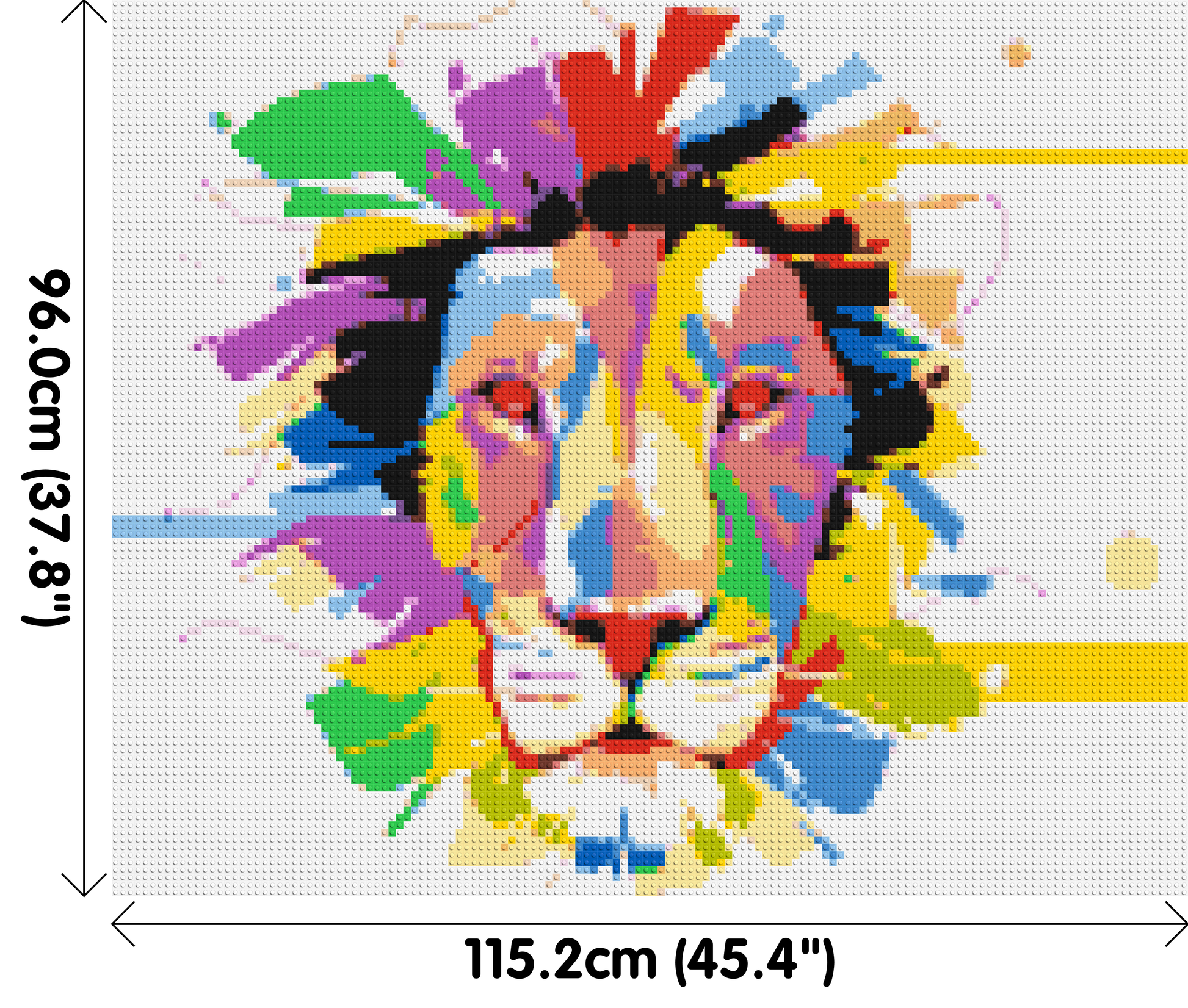 Abstract Lion Colourful Pop Art - Brick Art Mosaic Kit 6x5 dimensions