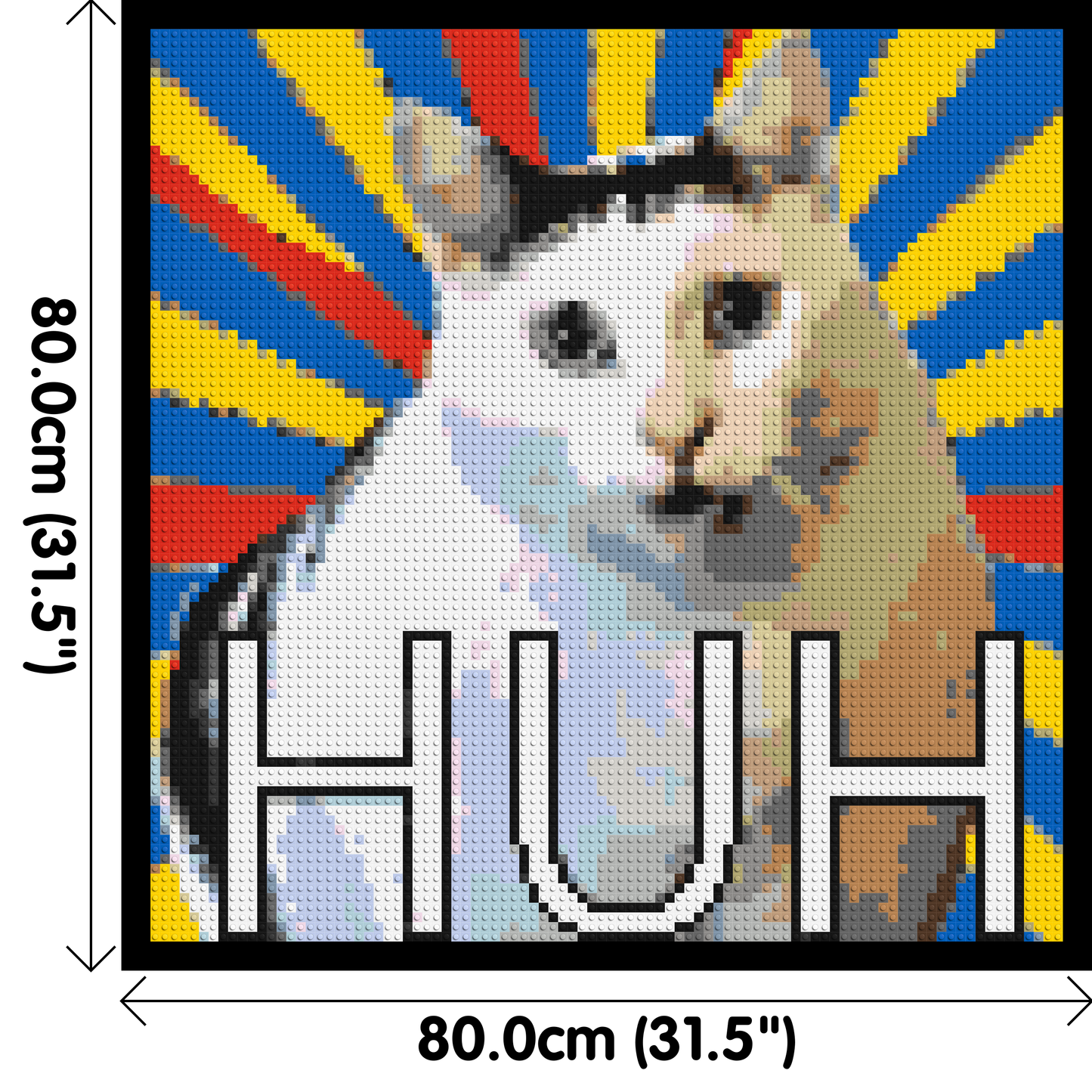 Huh Cat Meme - Brick Art Mosaic Kit 4x4 large