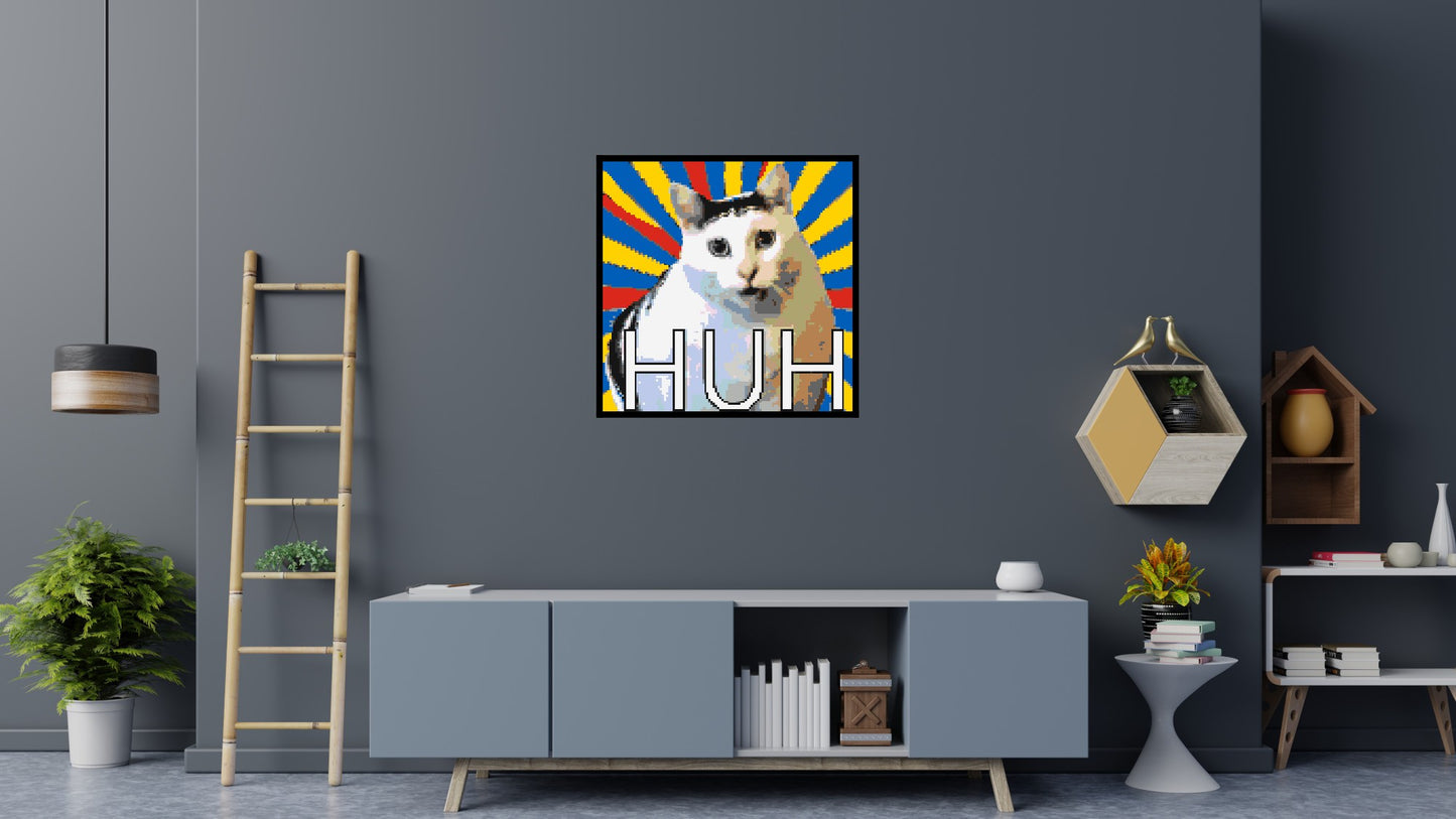 Huh Cat Meme - Brick Art Mosaic Kit 5x5 large