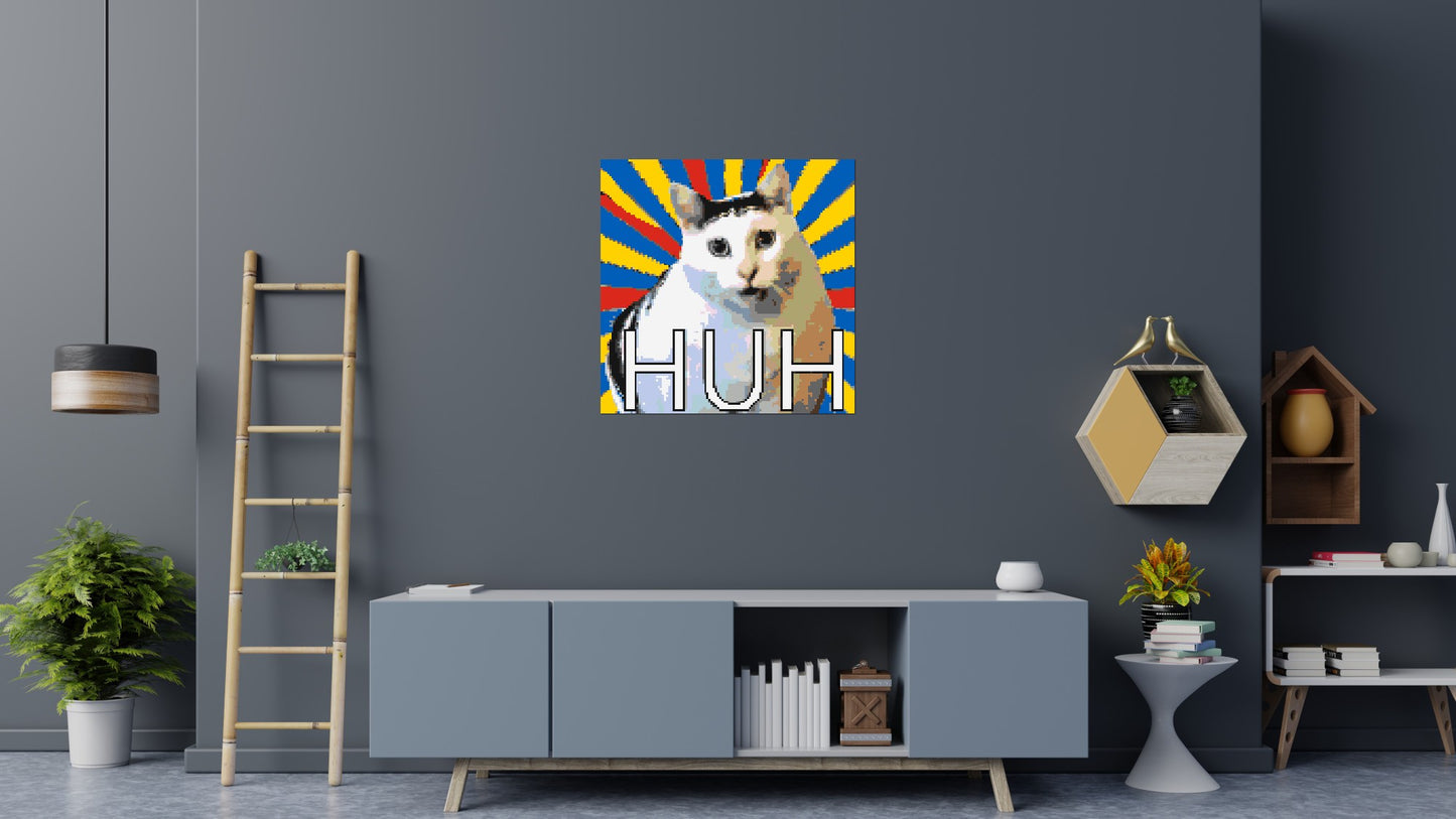 Huh Cat Meme - Brick Art Mosaic Kit 5x5 large