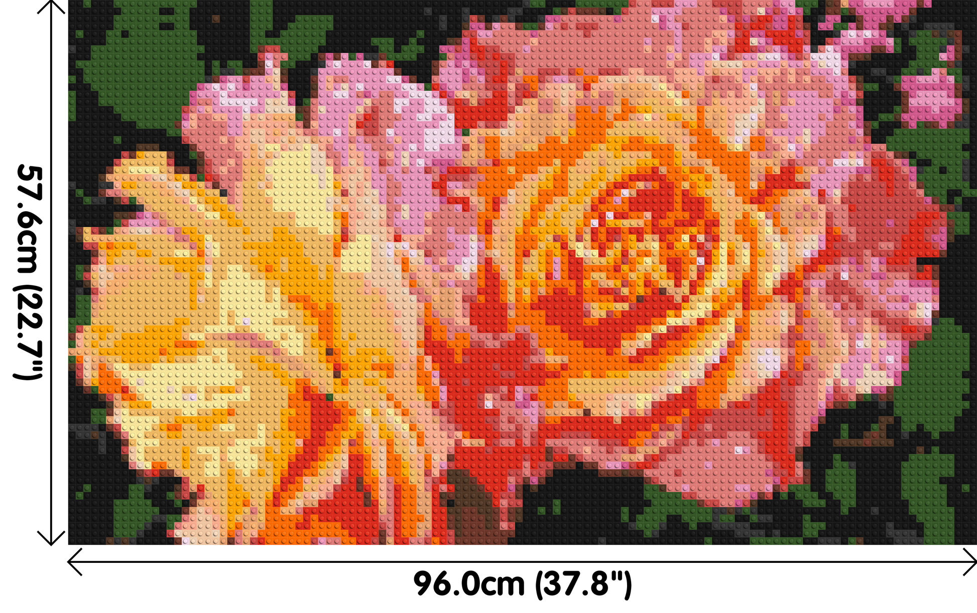 Roses - Brick Art Mosaic Kit 5x3 dimensions