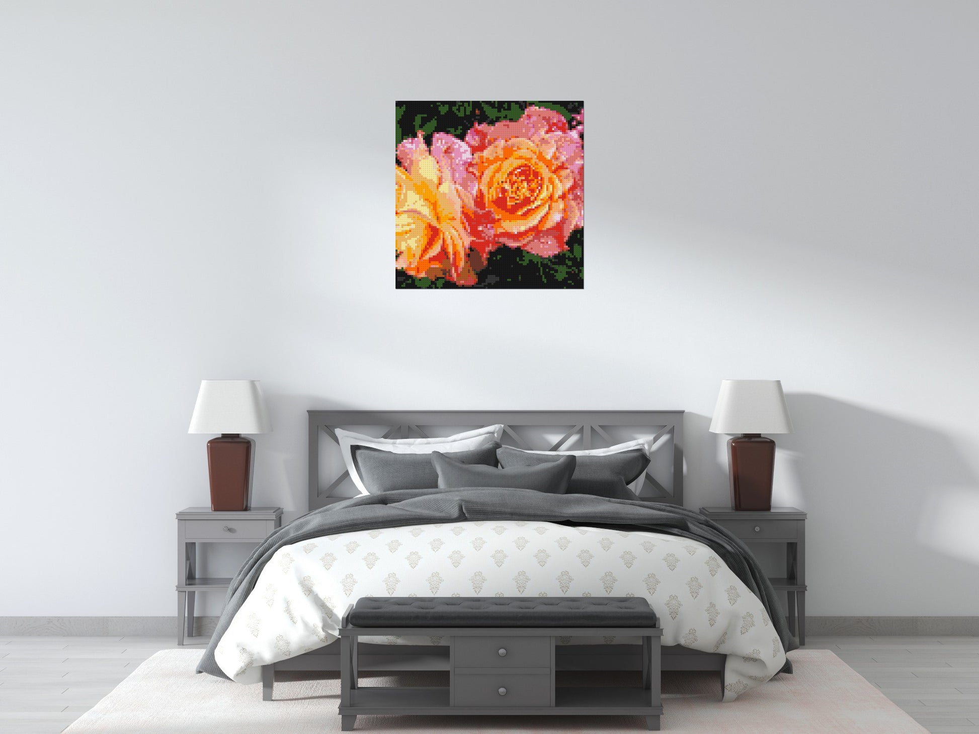 Roses - Brick Art Mosaic Kit 4x4 scene