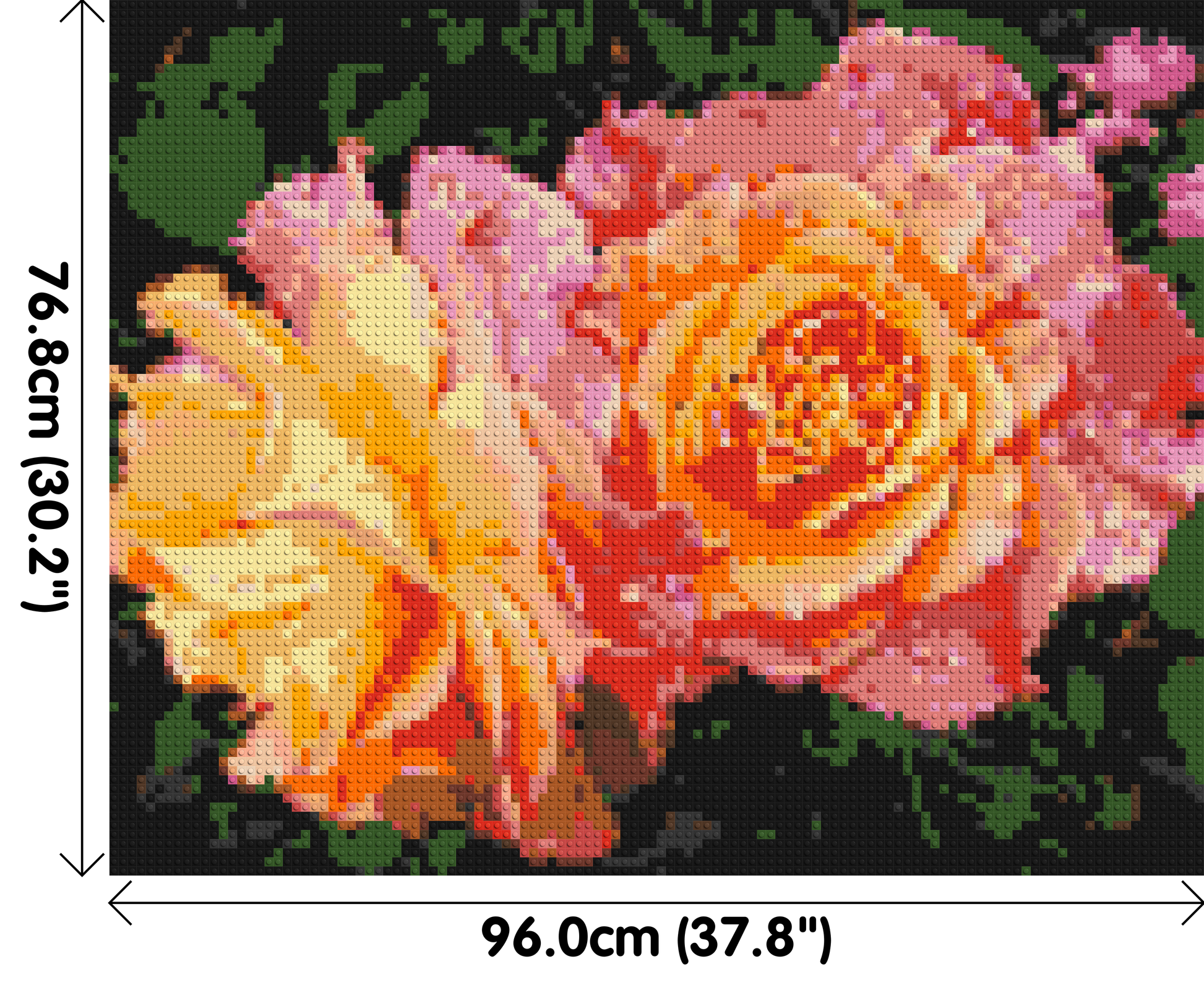 Roses - Brick Art Mosaic Kit 5x4 dimensions