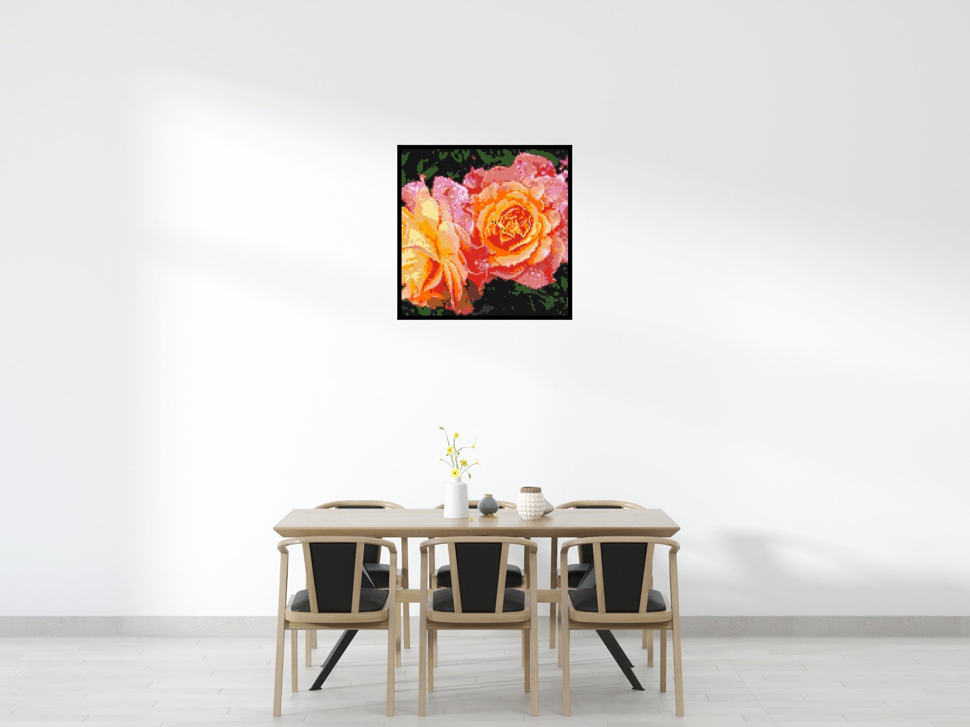 Roses - Brick Art Mosaic Kit 5x5 scene with frame