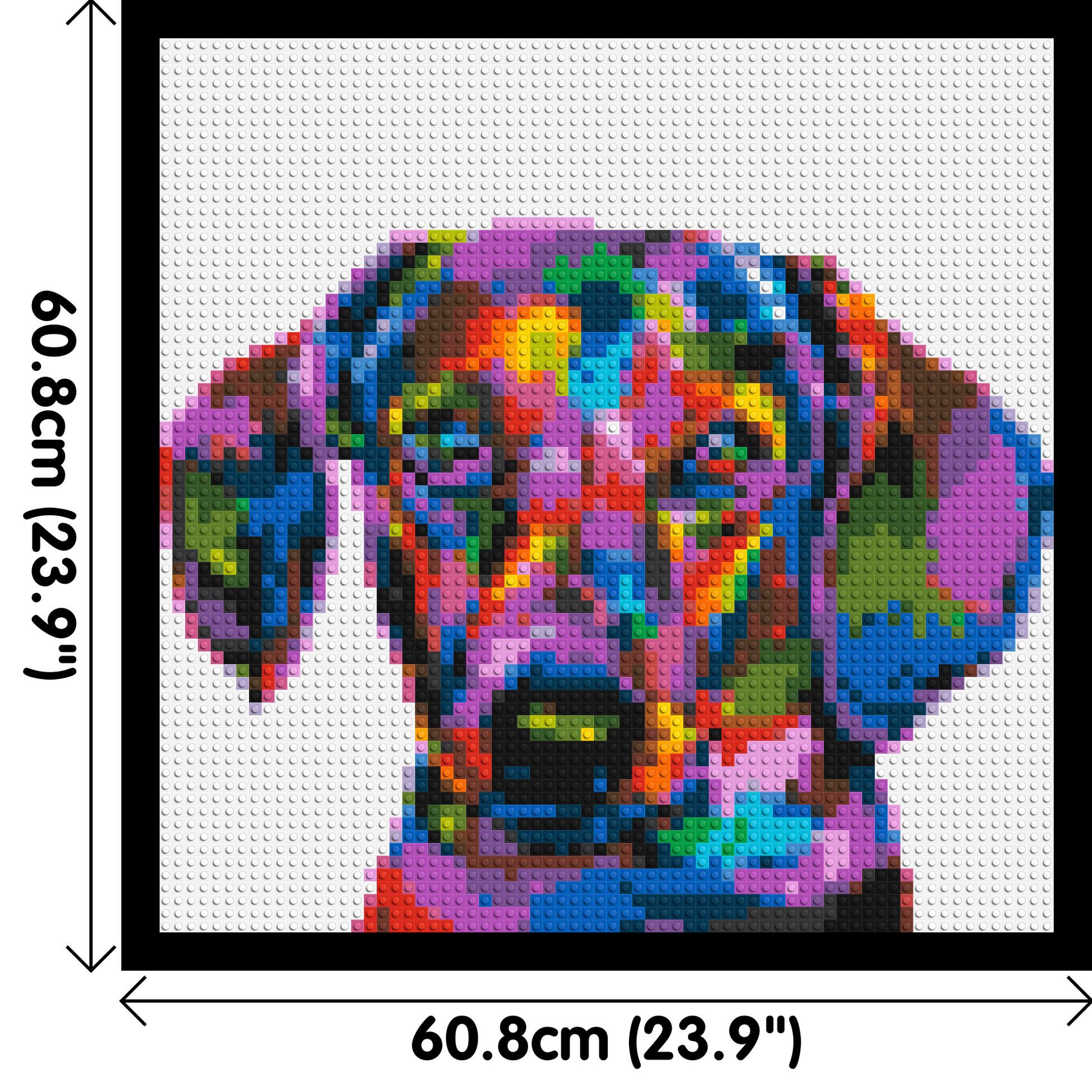 Dachshund Colourful Pop Art - Brick Art Mosaic Kit 3x3 dimensions with frame