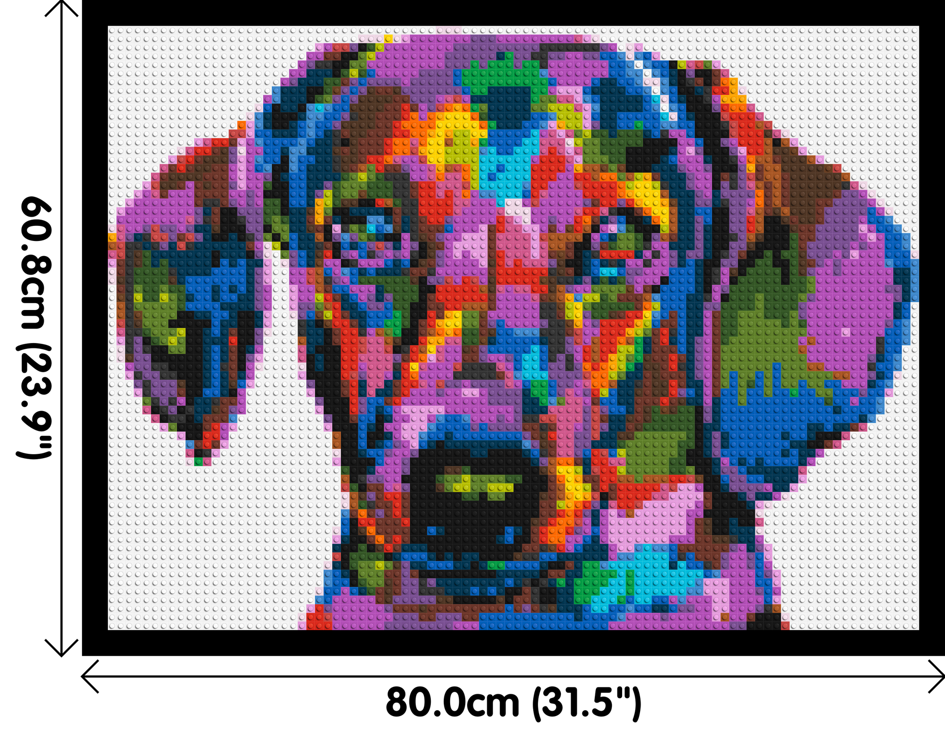 Dachshund Colourful Pop Art - Brick Art Mosaic Kit 4x3 dimensions with frame