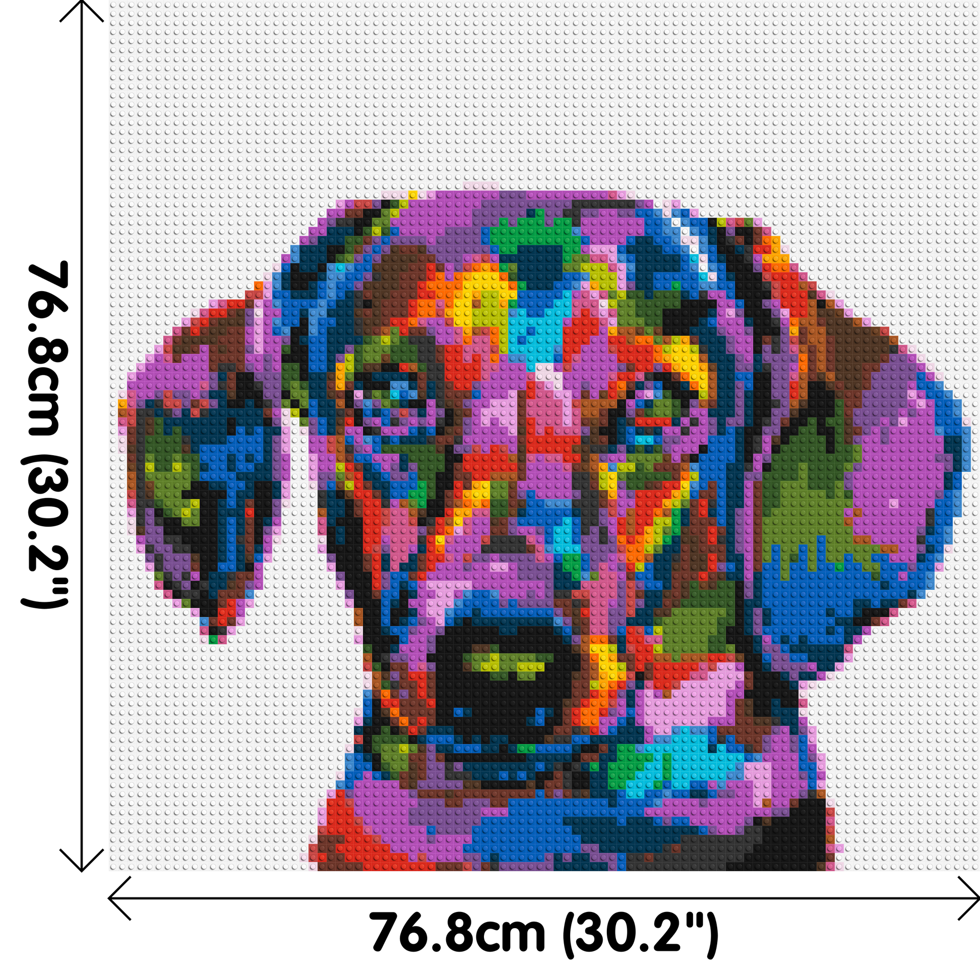 Dachshund Colourful Pop Art - Brick Art Mosaic Kit 4x4 dimensions