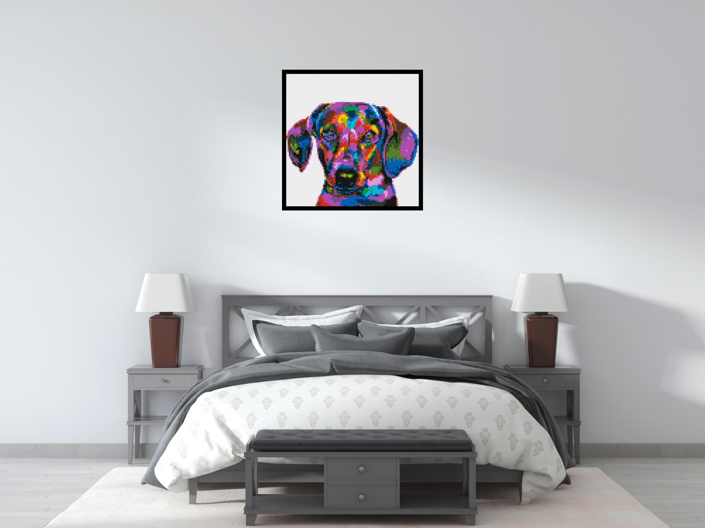 Dachshund Colourful Pop Art - Brick Art Mosaic Kit 4x4 large