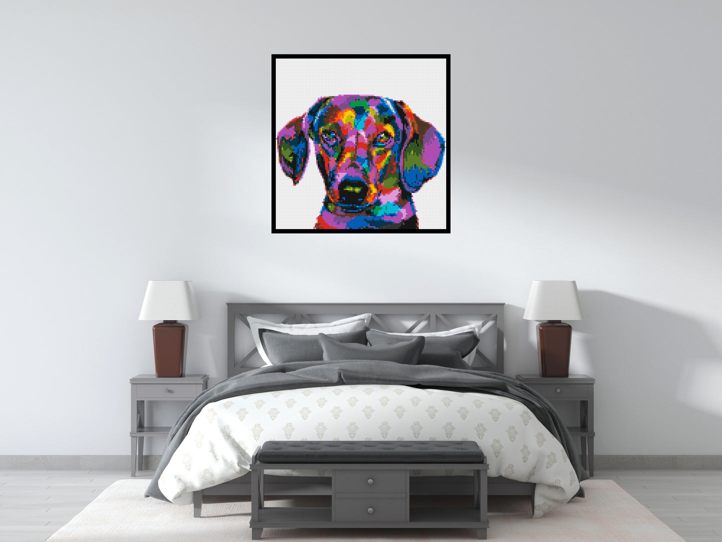 Dachshund Colourful Pop Art - Brick Art Mosaic Kit 5x5 large