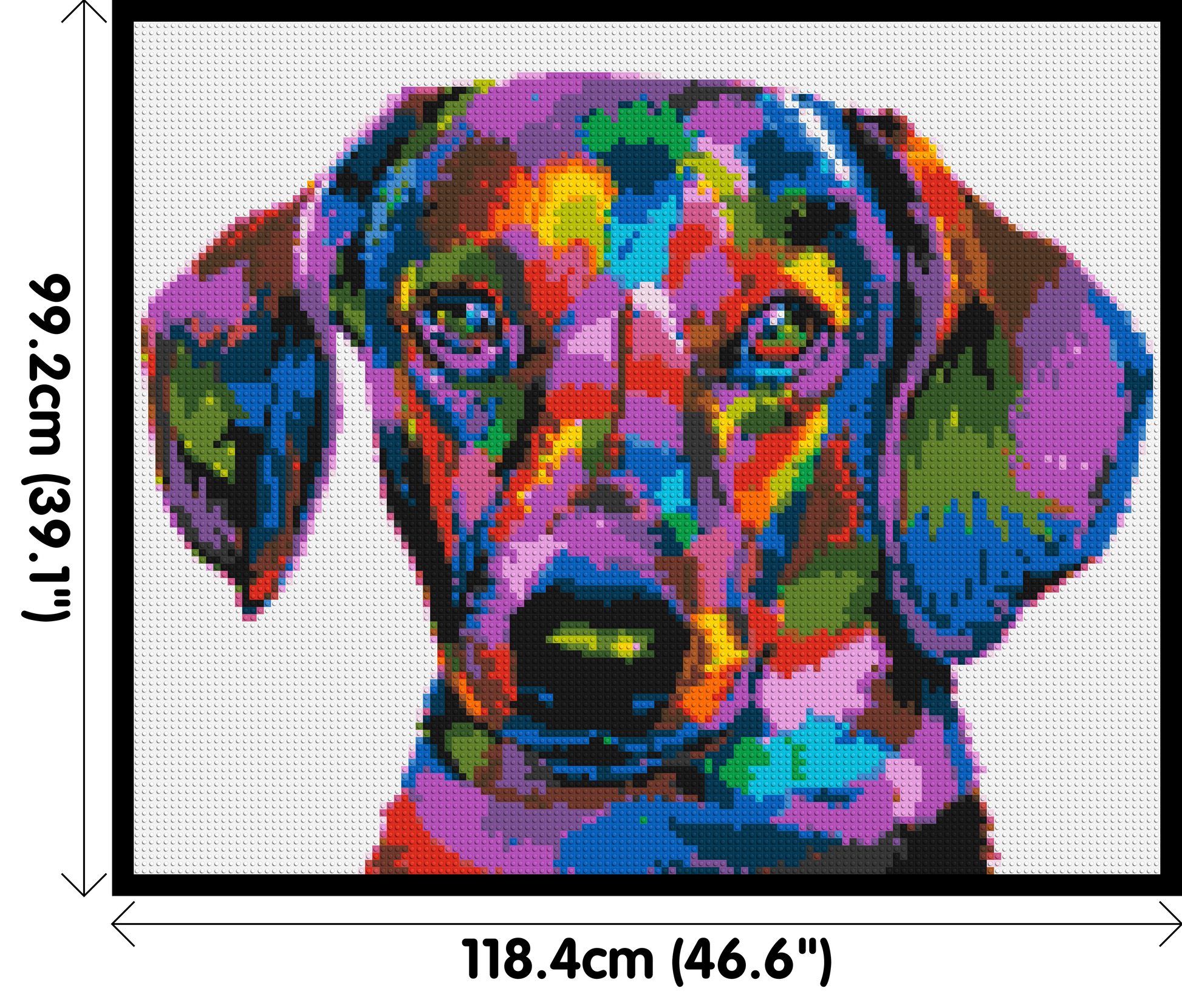 Dachshund Colourful Pop Art - Brick Art Mosaic Kit 6x5 dimensions with frame