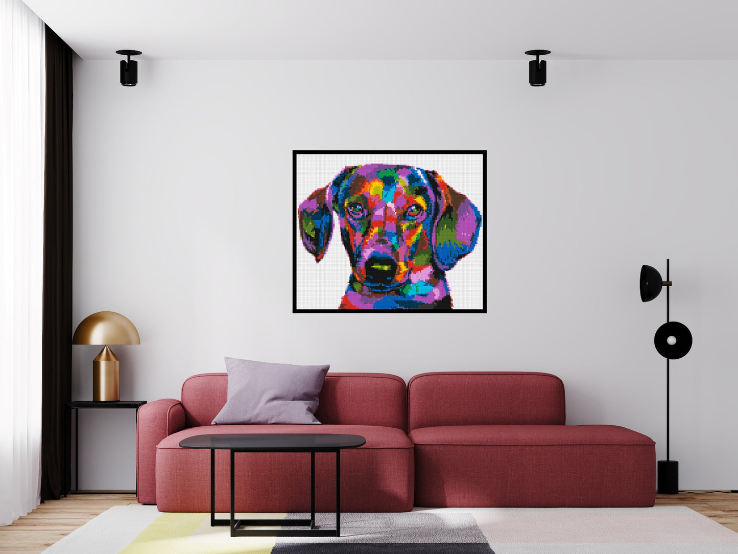 Dachshund Colourful Pop Art - Brick Art Mosaic Kit 6x5 large