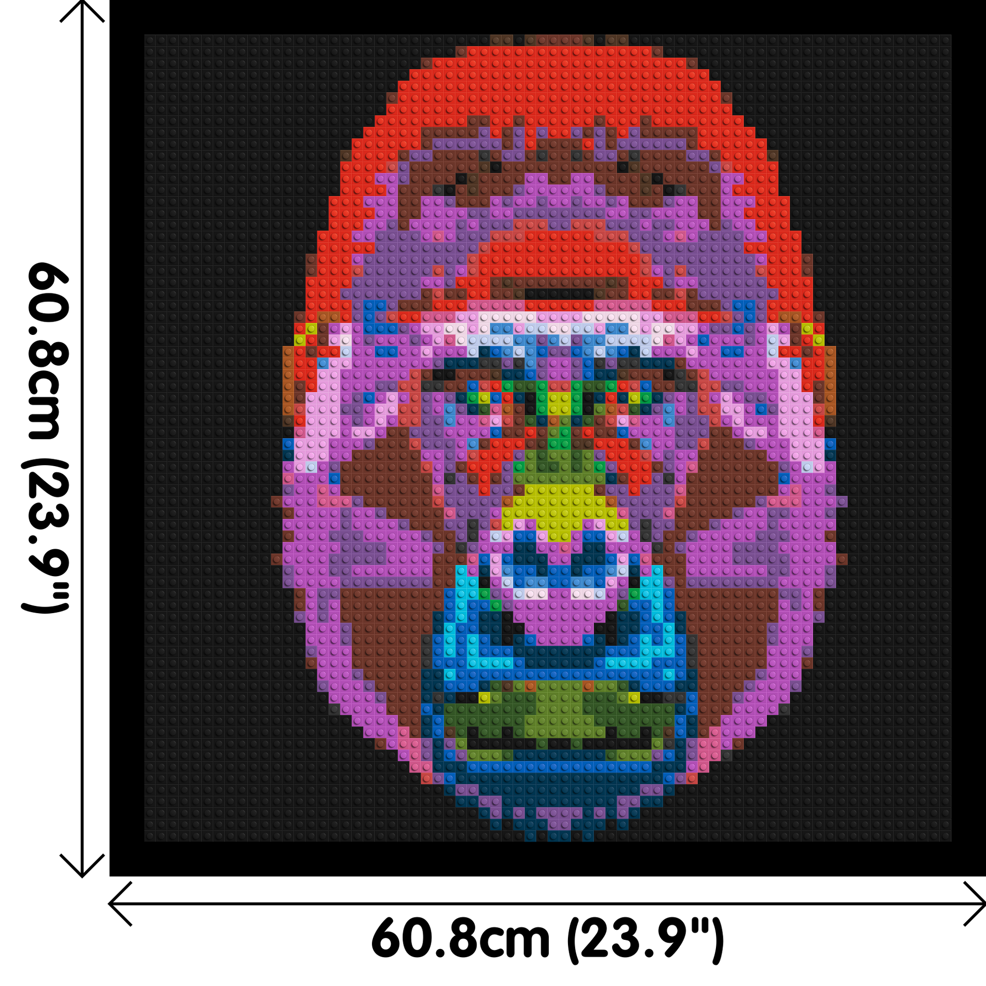 Gorilla Colourful Pop Art  - Brick Art Mosaic Kit 3x3 dimensions with frame