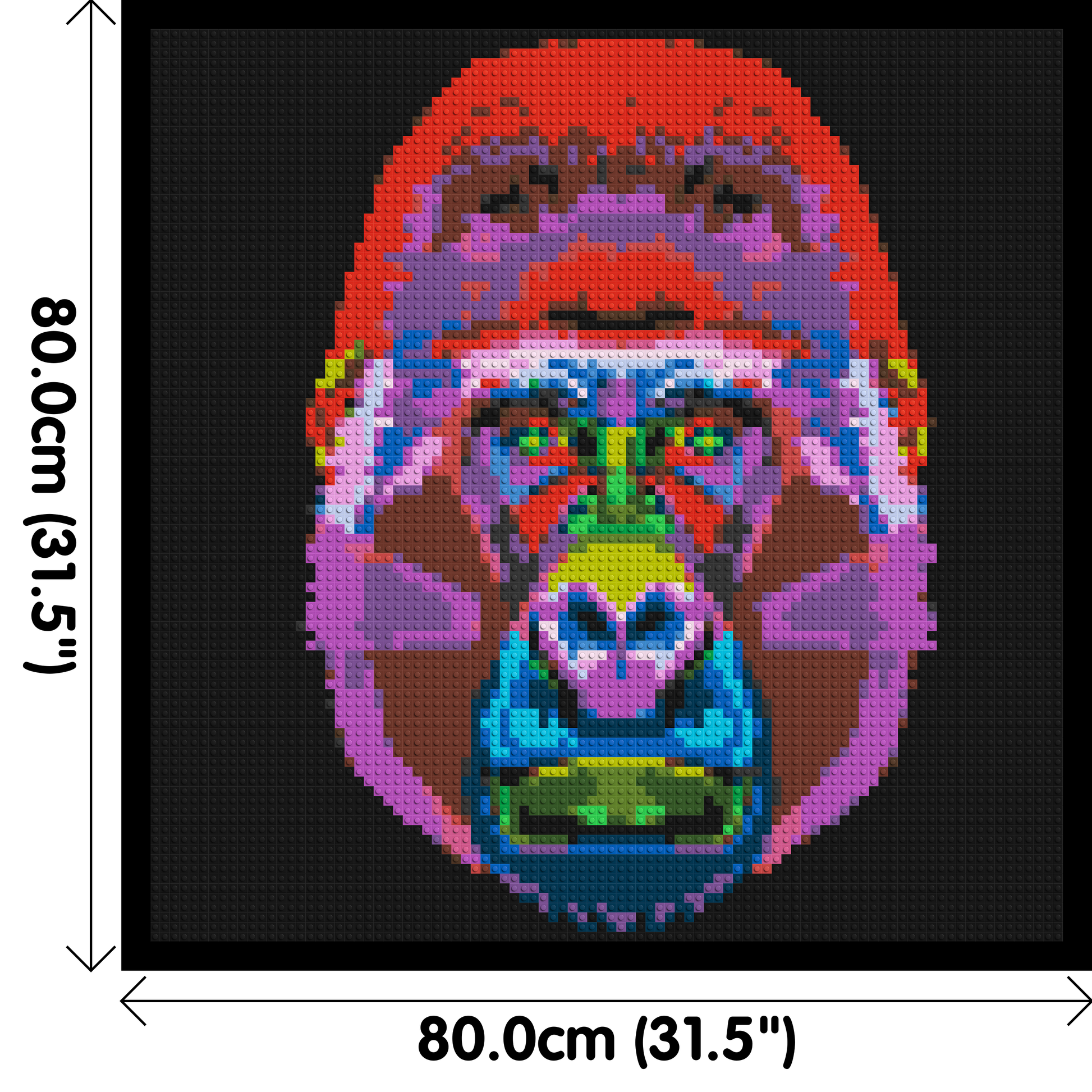 Gorilla Colourful Pop Art  - Brick Art Mosaic Kit 4x4 dimensions with frame