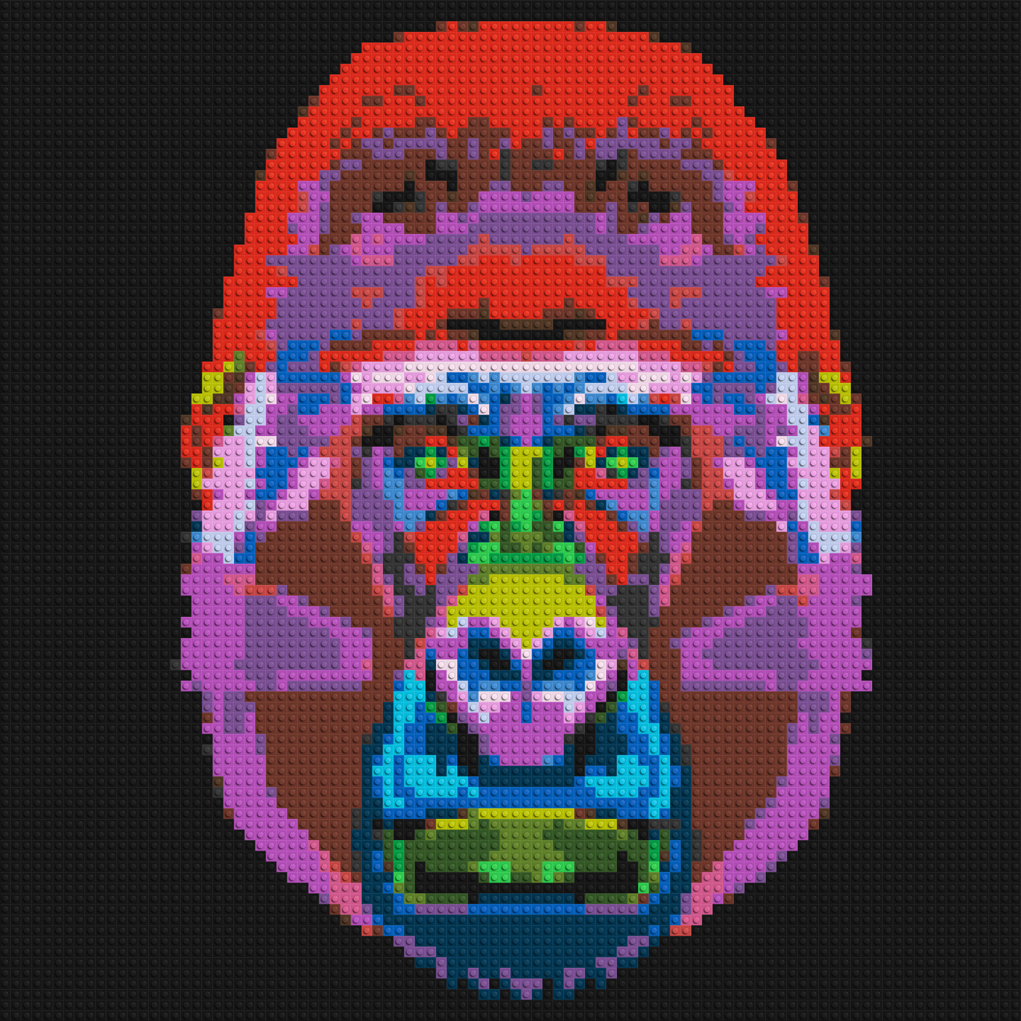 Gorilla Colourful Pop Art  - Brick Art Mosaic Kit 4x4 large