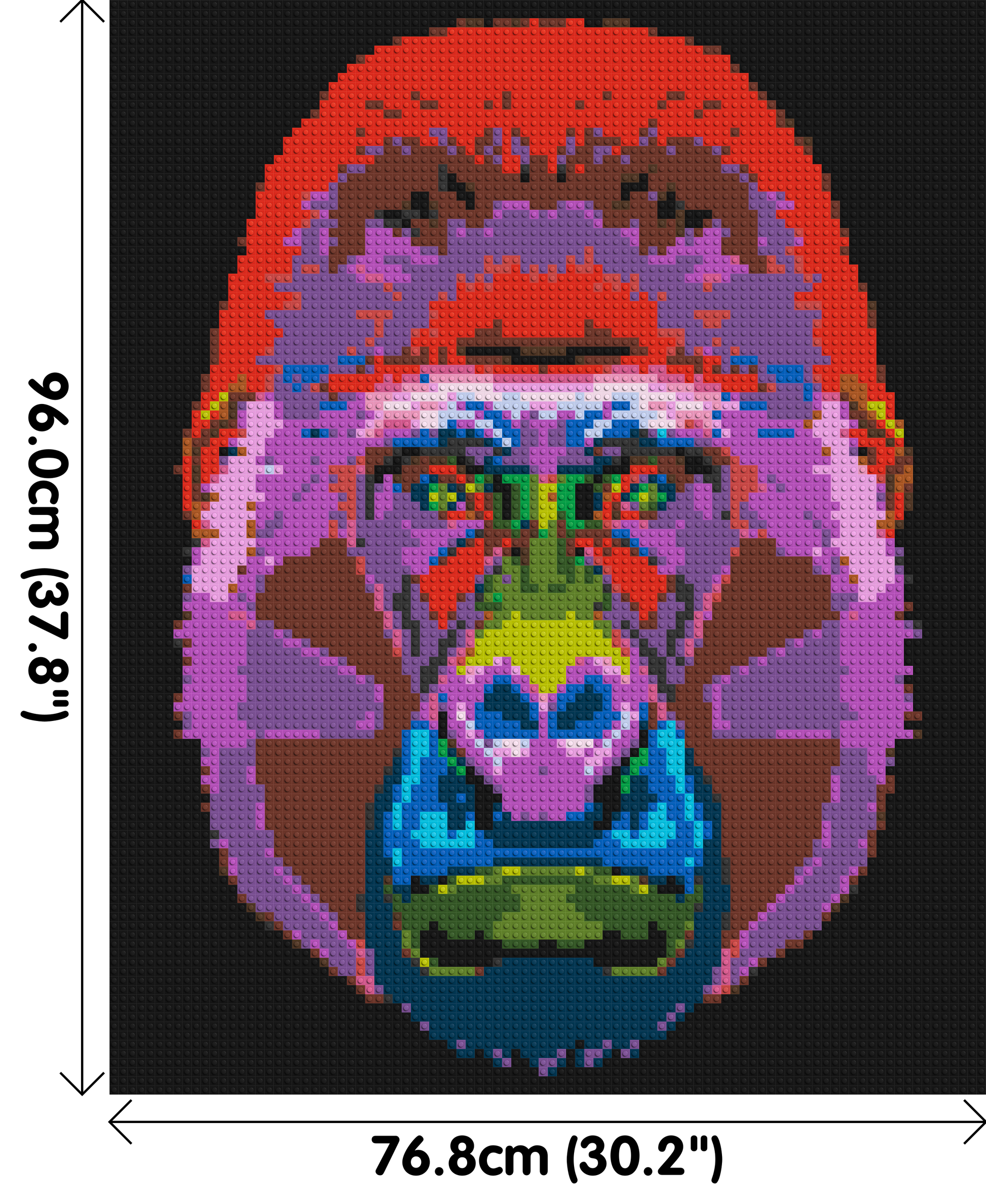 Gorilla Colourful Pop Art  - Brick Art Mosaic Kit 4x5 dimensions