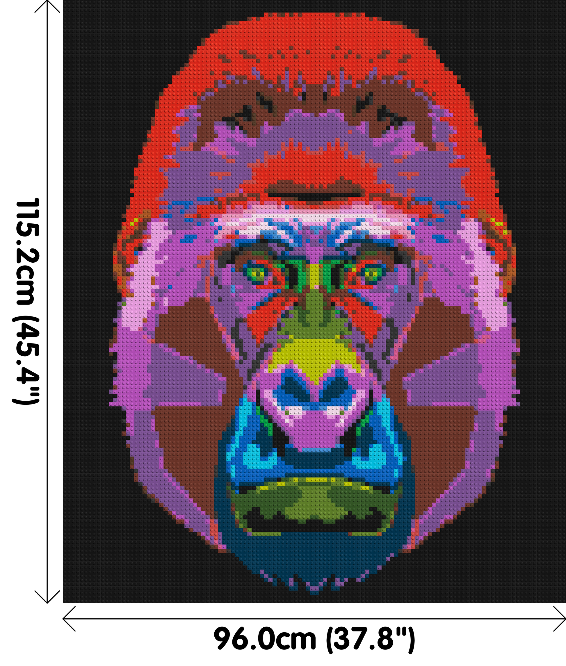 Gorilla Colourful Pop Art  - Brick Art Mosaic Kit 5x6 dimensions