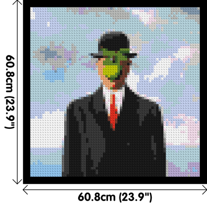 The Son of Man by René Magritte - Brick Art Mosaic Kit 3x3 large