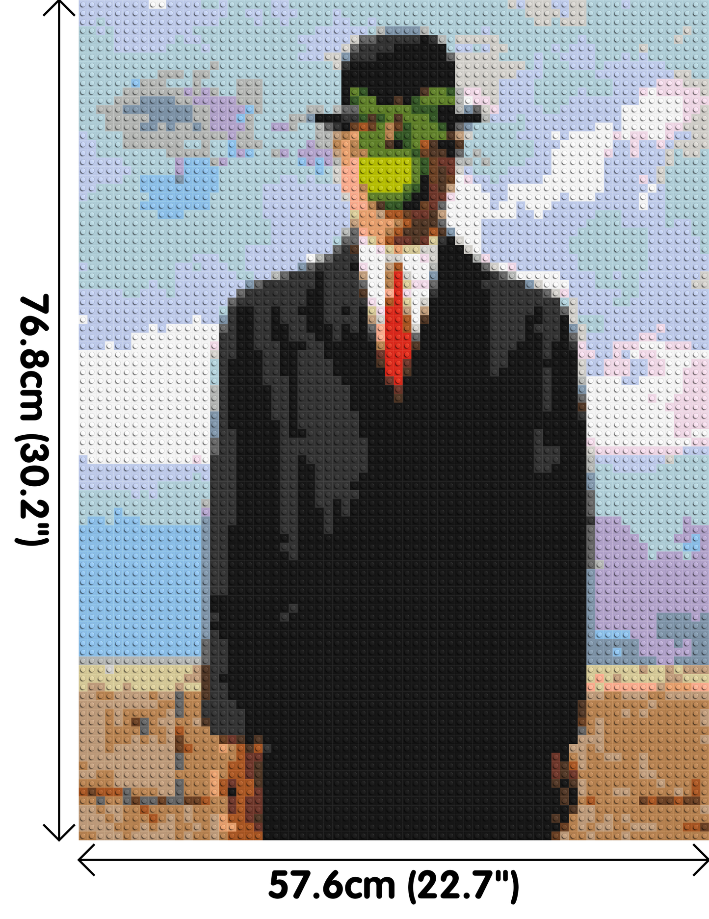 The Son of Man by René Magritte - Brick Art Mosaic Kit 3x4 large