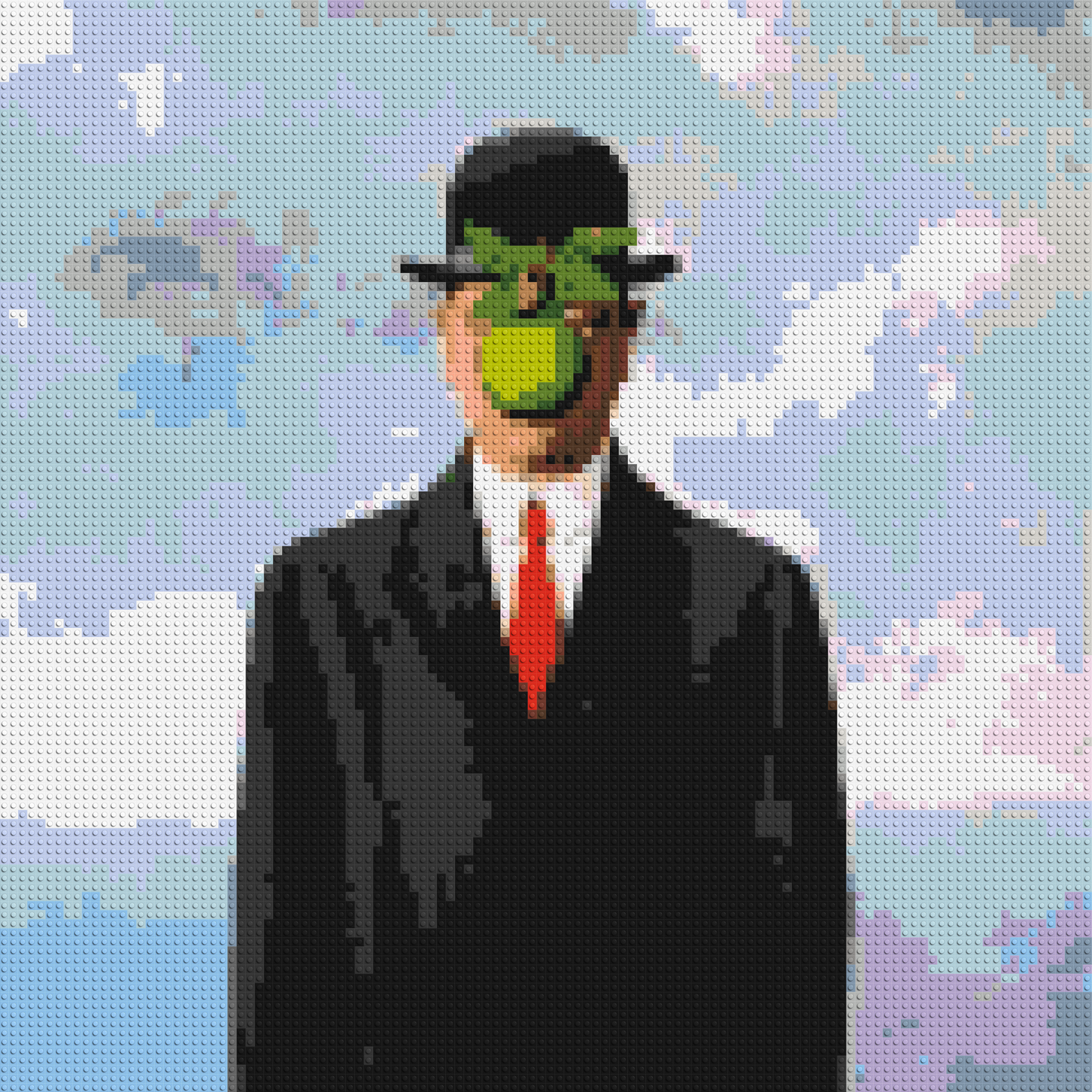 The Son of Man by René Magritte - Brick Art Mosaic Kit 5x5 large