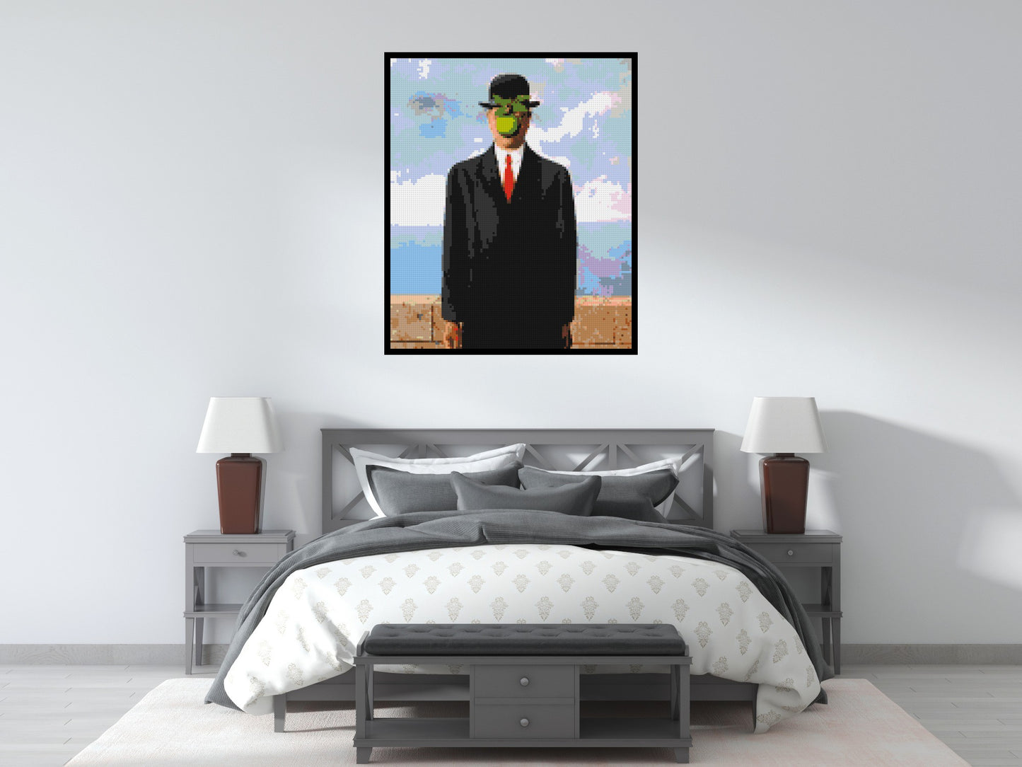 The Son of Man by René Magritte - Brick Art Mosaic Kit 5x6 large