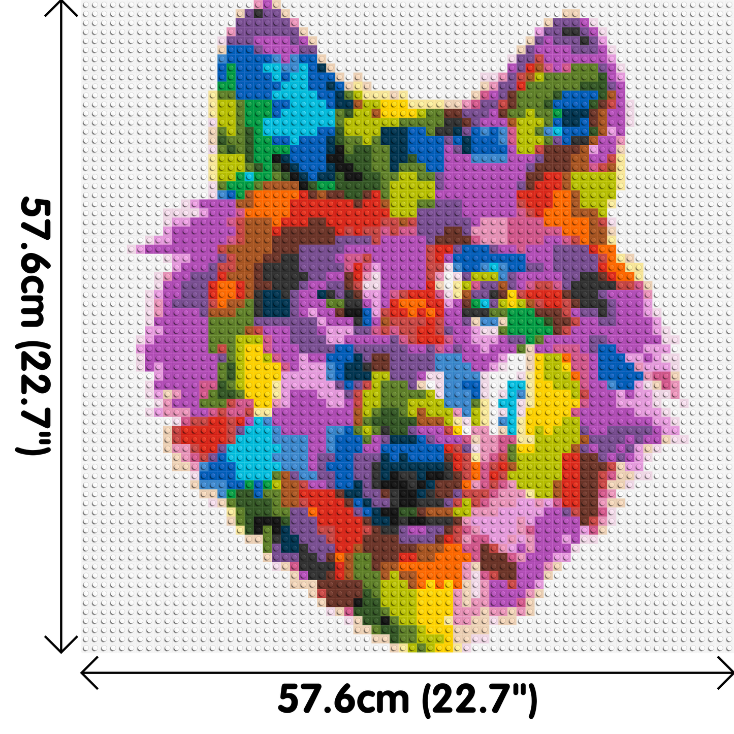 Wolf Colourful Pop Art - Brick Art Mosaic Kit 3x3 large