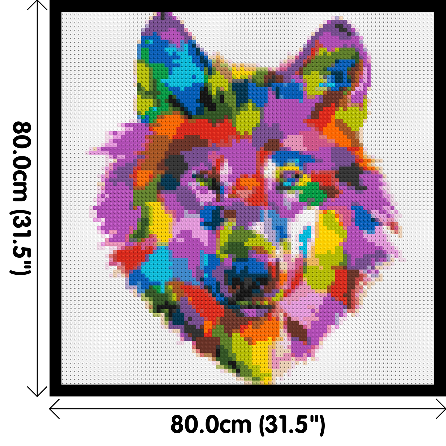 Wolf Colourful Pop Art - Brick Art Mosaic Kit 4x4 large