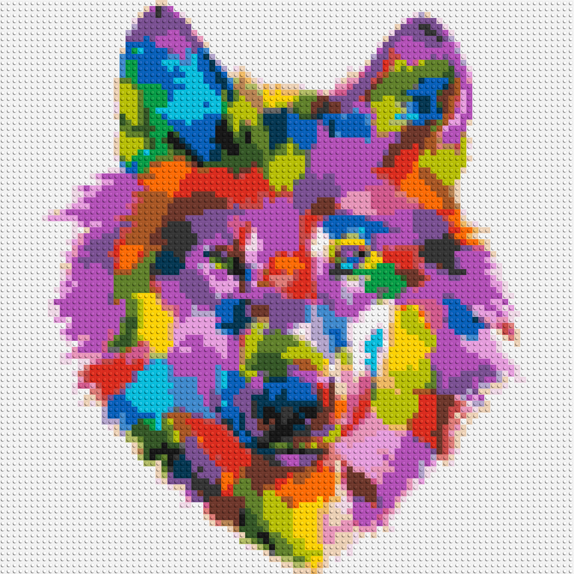 Wolf Colourful Pop Art - Brick Art Mosaic Kit 4x4 large