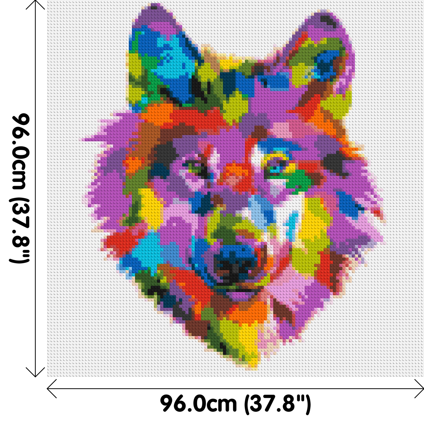 Wolf Colourful Pop Art - Brick Art Mosaic Kit 5x5 large