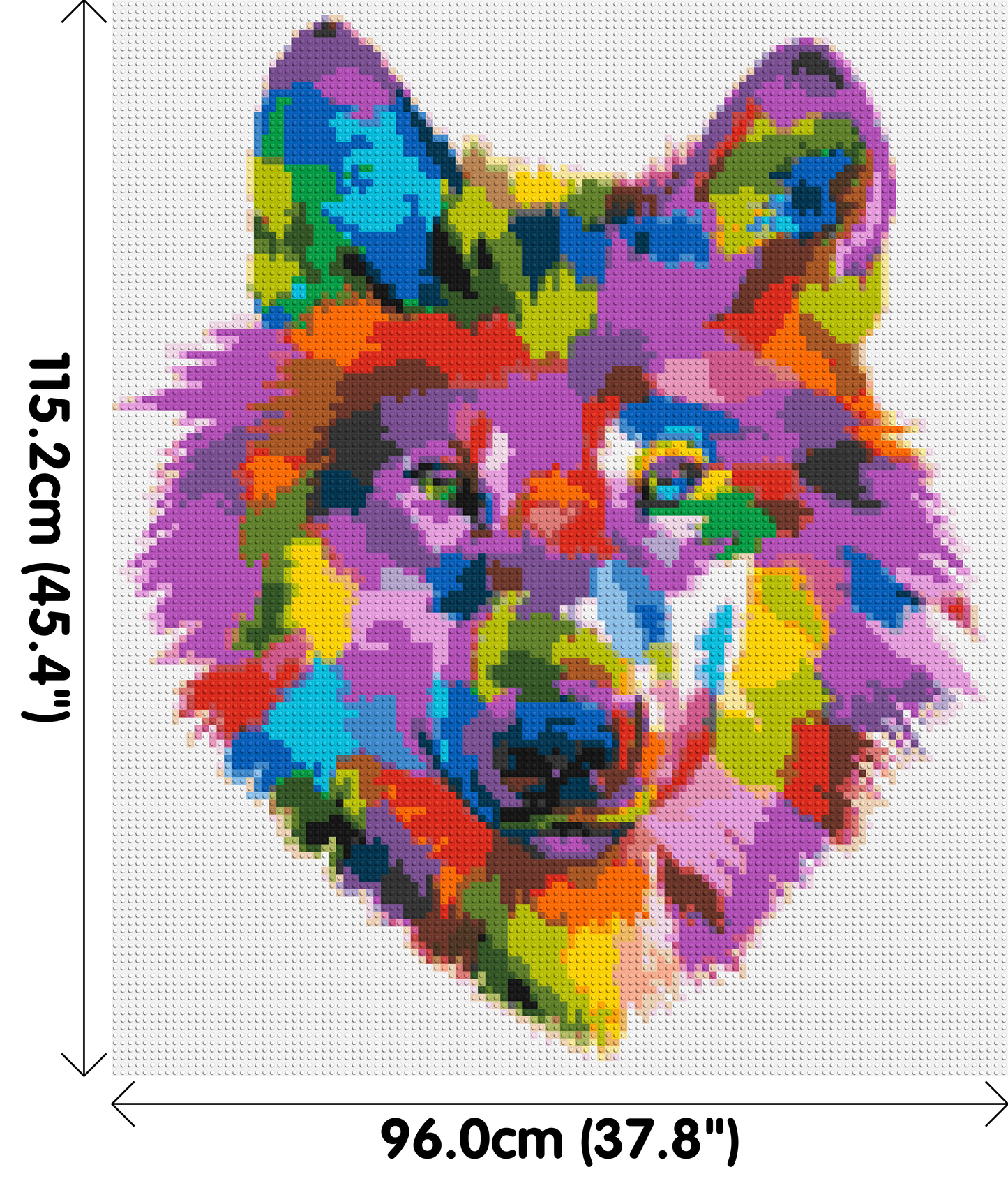 Wolf Colourful Pop Art - Brick Art Mosaic Kit 5x6 large