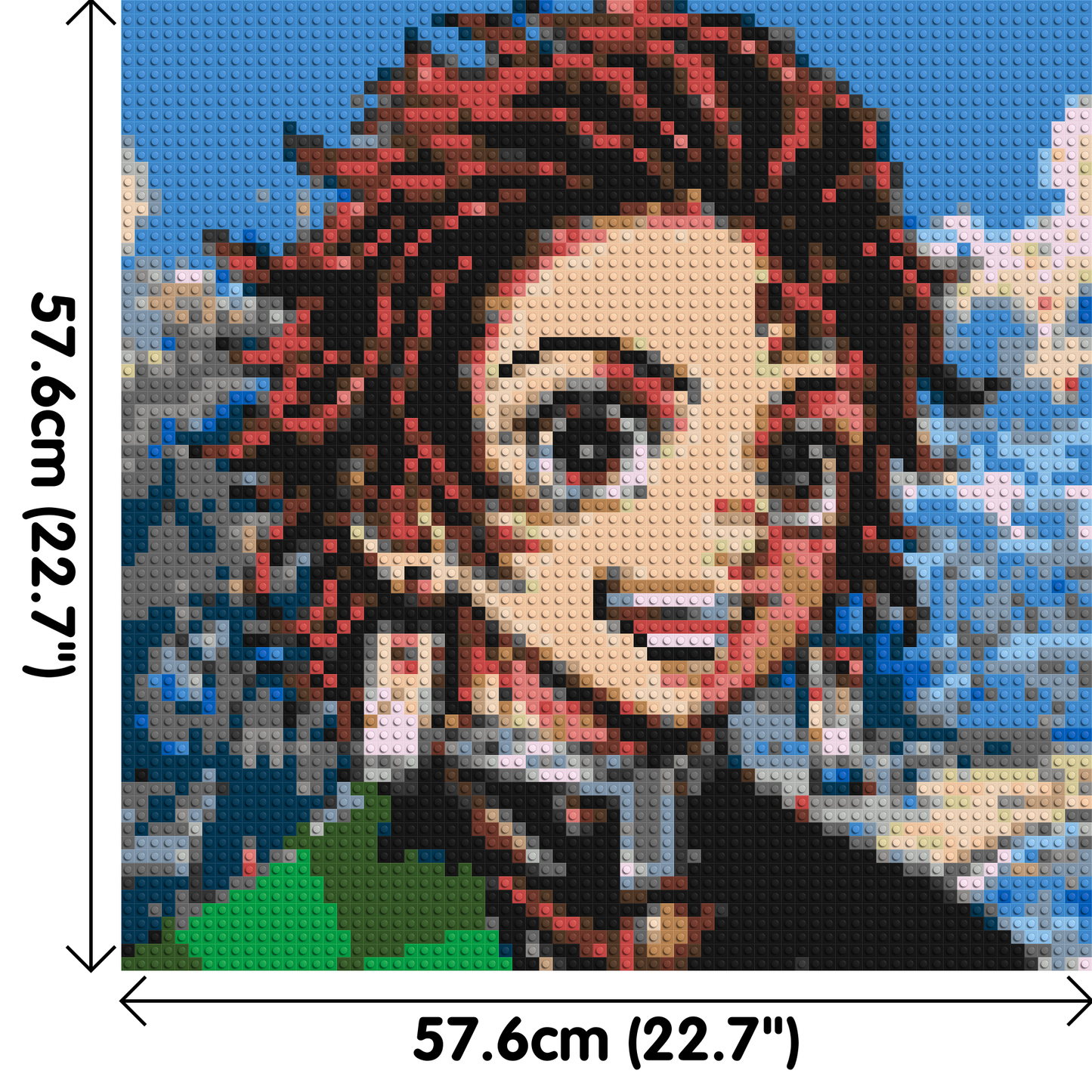 Tanjiro Pixel Art - Brick Art Mosaic Kit 3x3 large