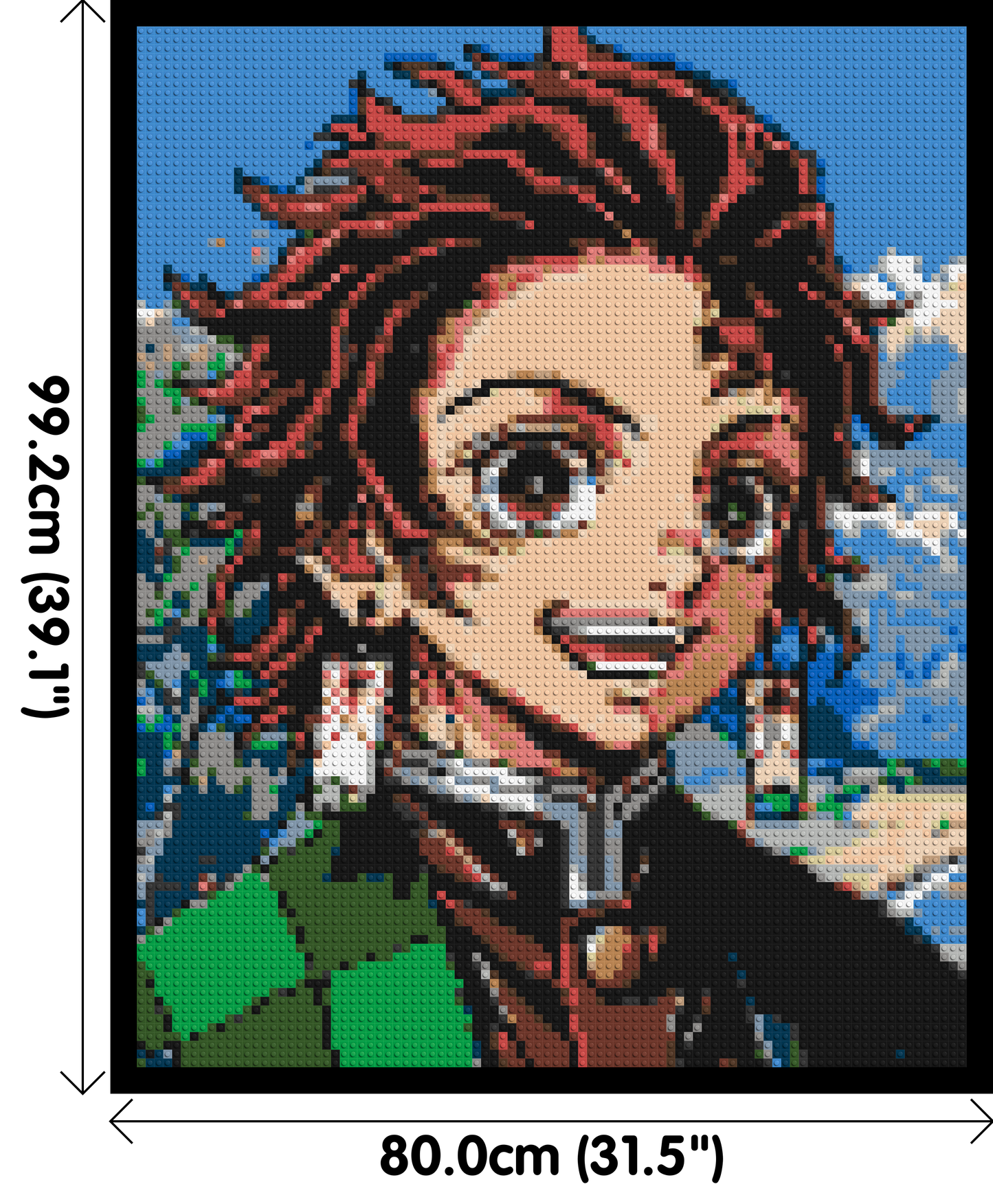 Tanjiro Pixel Art - Brick Art Mosaic Kit 4x5 large