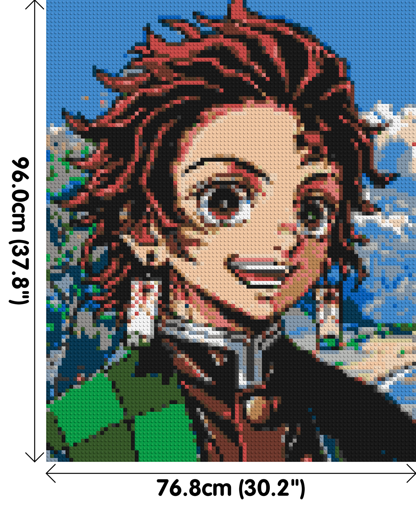 Tanjiro Pixel Art - Brick Art Mosaic Kit 4x5 large