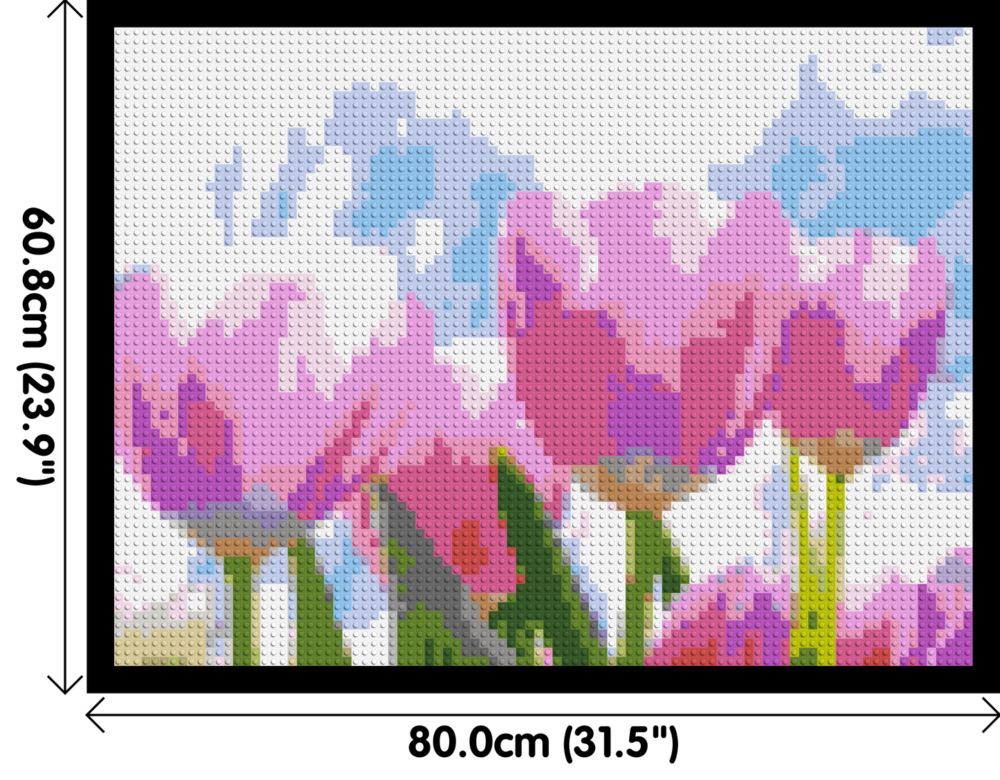 Pink Tulips - Brick Art Mosaic Kit 4x3 large