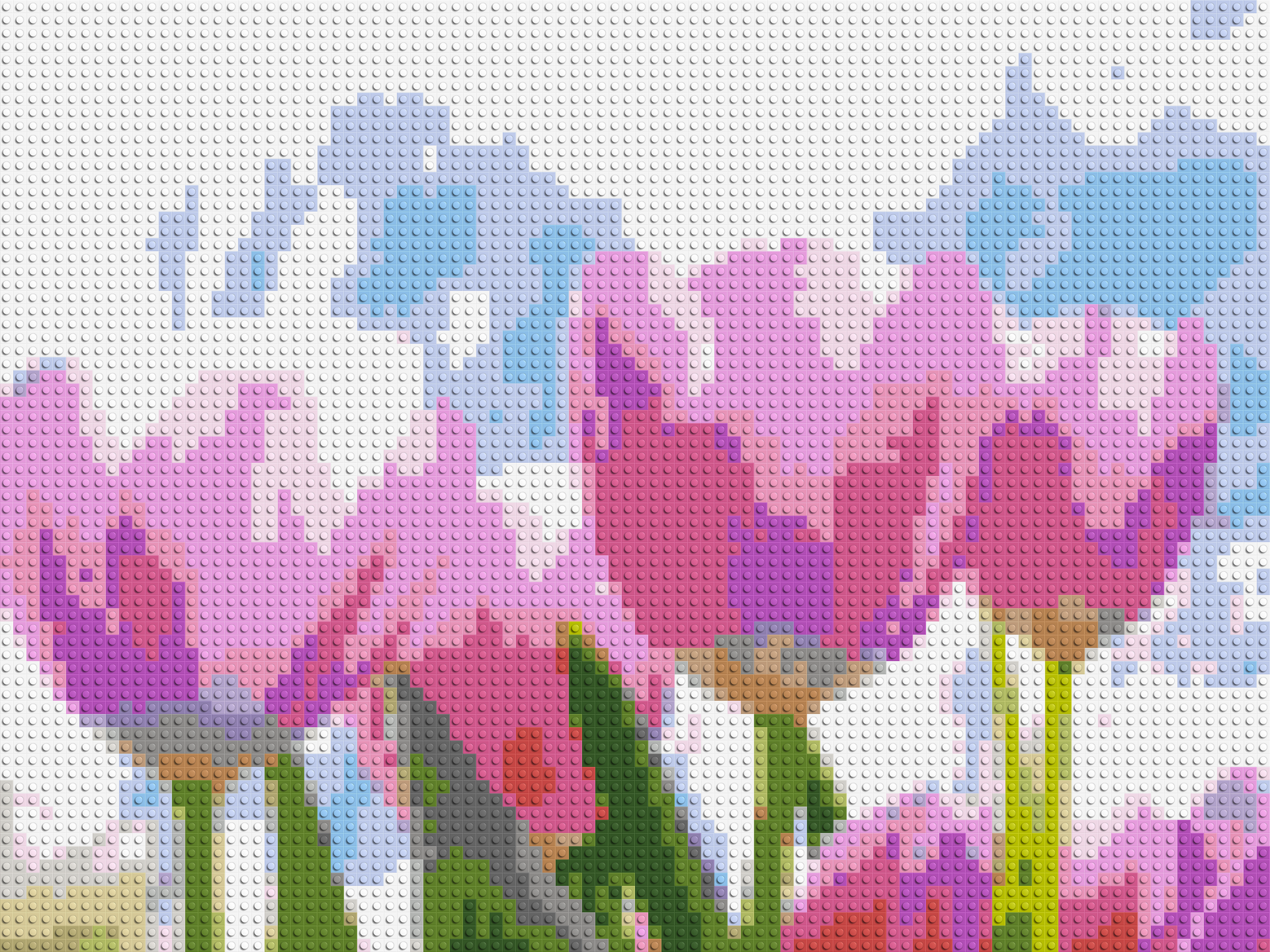 Pink Tulips - Brick Art Mosaic Kit 4x3 large