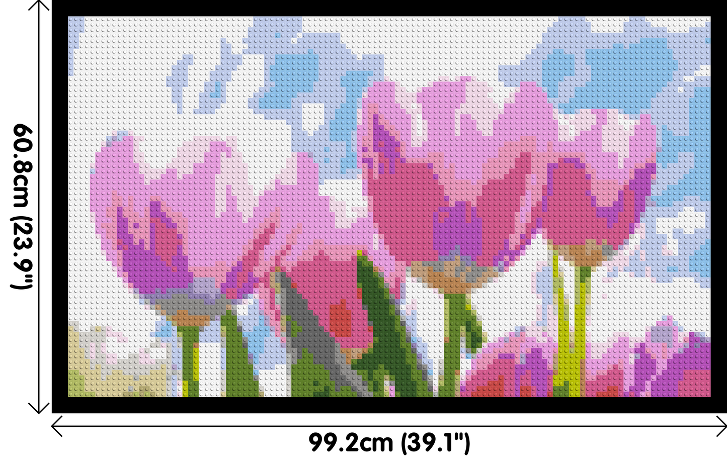 Pink Tulips - Brick Art Mosaic Kit 5x3 large