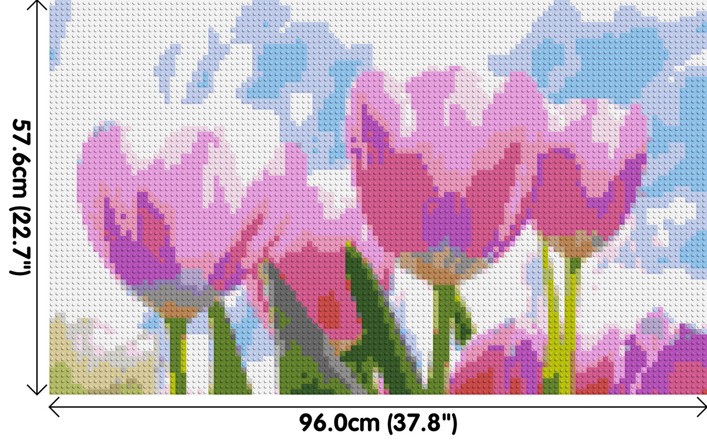 Pink Tulips - Brick Art Mosaic Kit 5x3 large