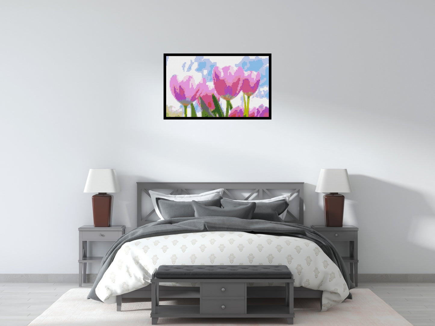 Pink Tulips - Brick Art Mosaic Kit 5x3 large