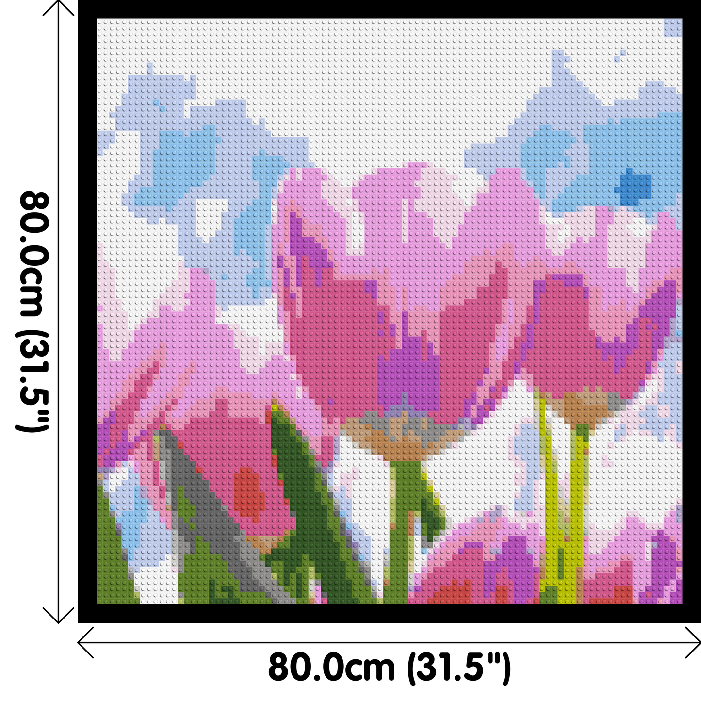 Pink Tulips - Brick Art Mosaic Kit 4x4 large