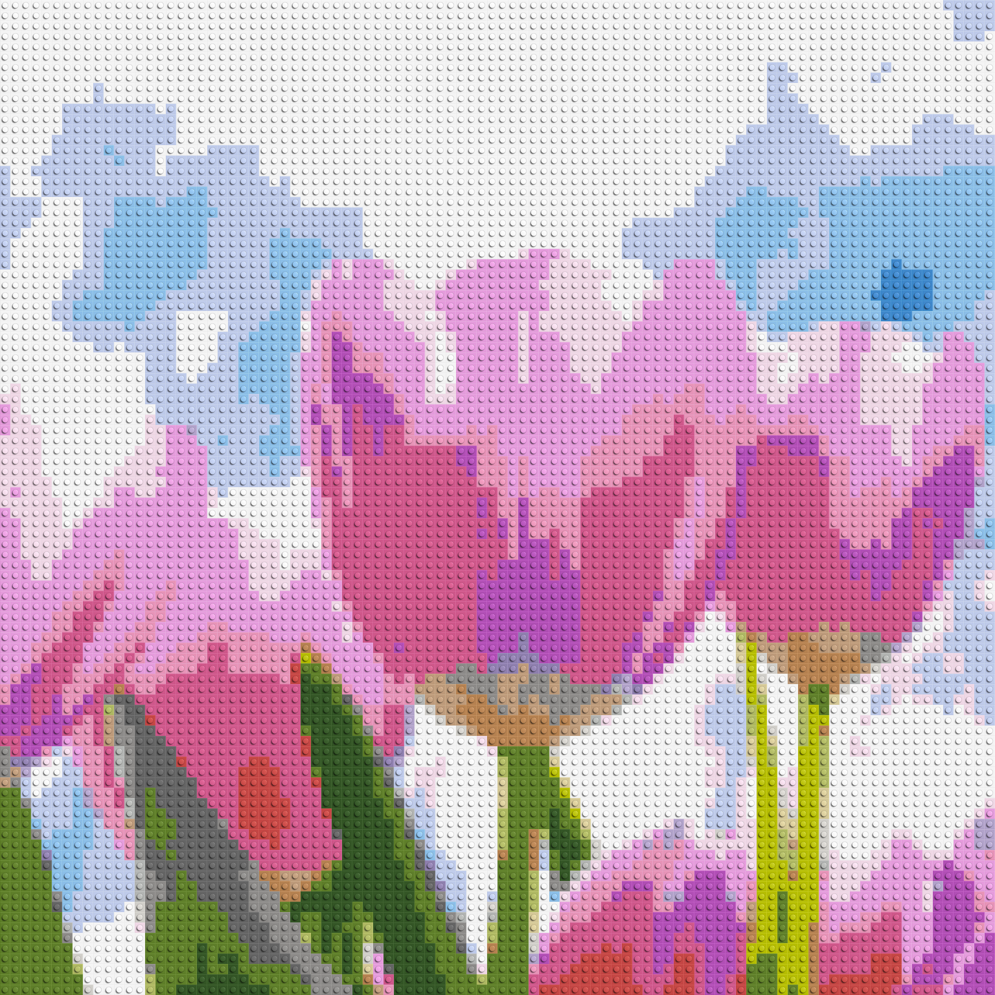 Pink Tulips - Brick Art Mosaic Kit 4x4 large