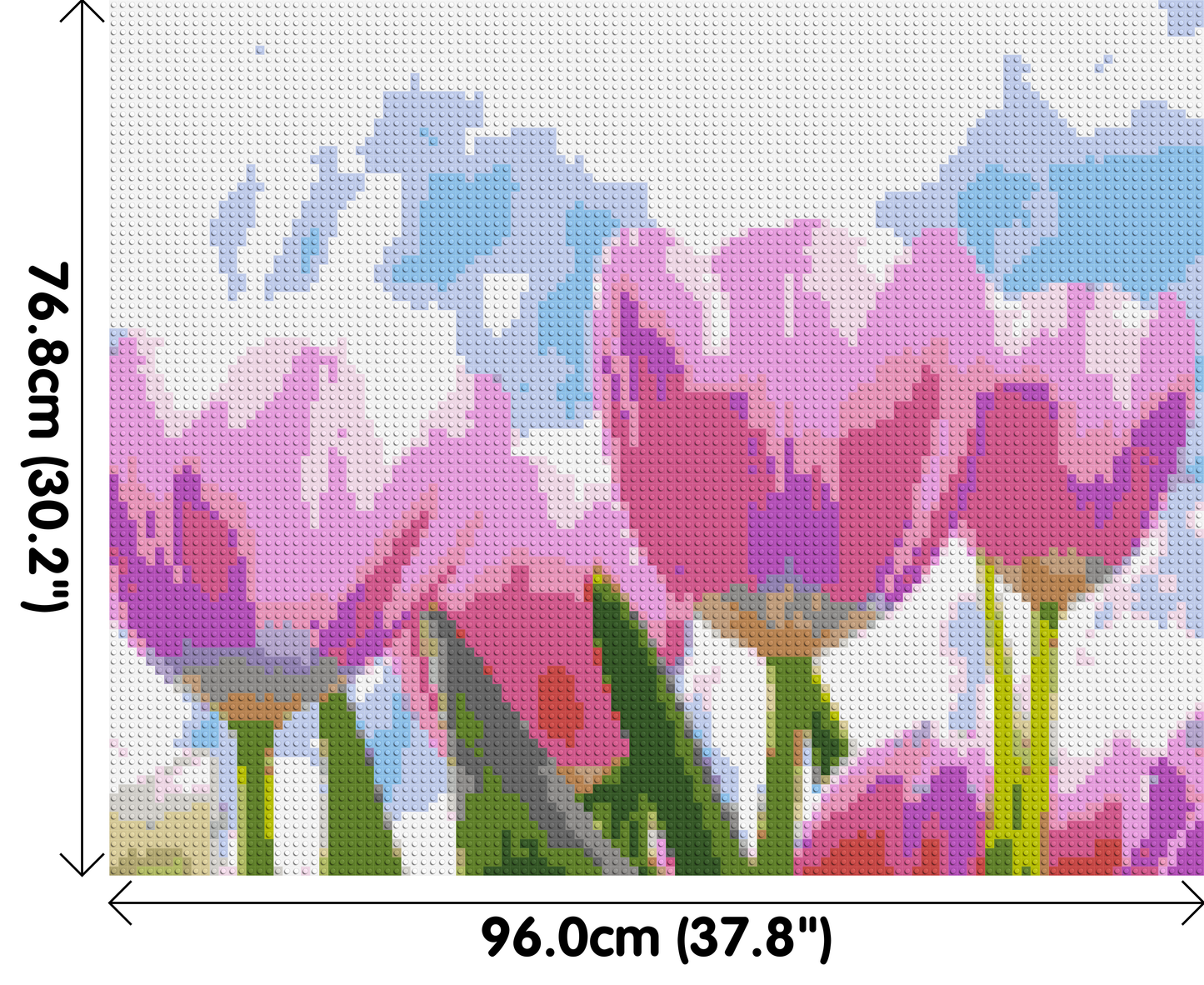 Pink Tulips - Brick Art Mosaic Kit 5x4 large