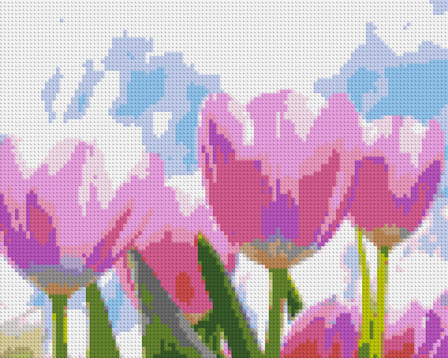 Pink Tulips - Brick Art Mosaic Kit 5x4 large